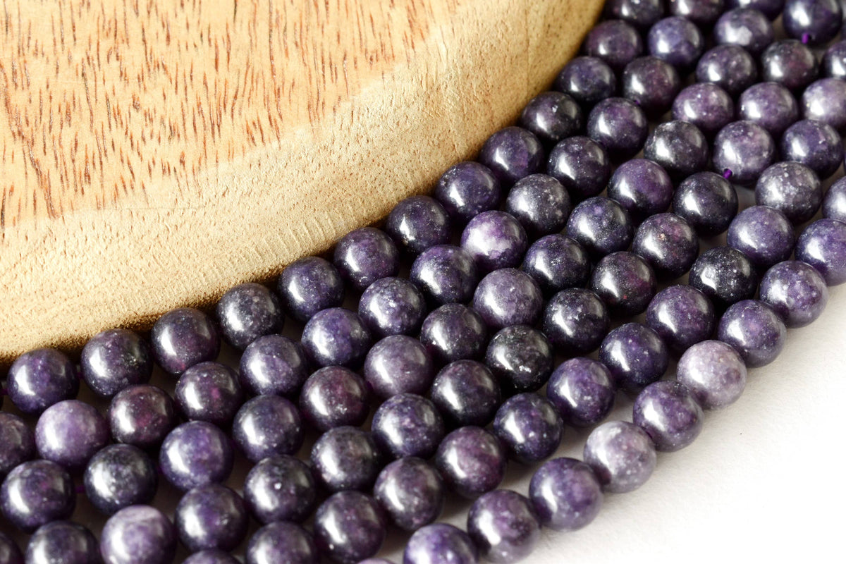Lepidolite Beads, Natural Round Crystal Beads 6mm to 10mm DestGlow