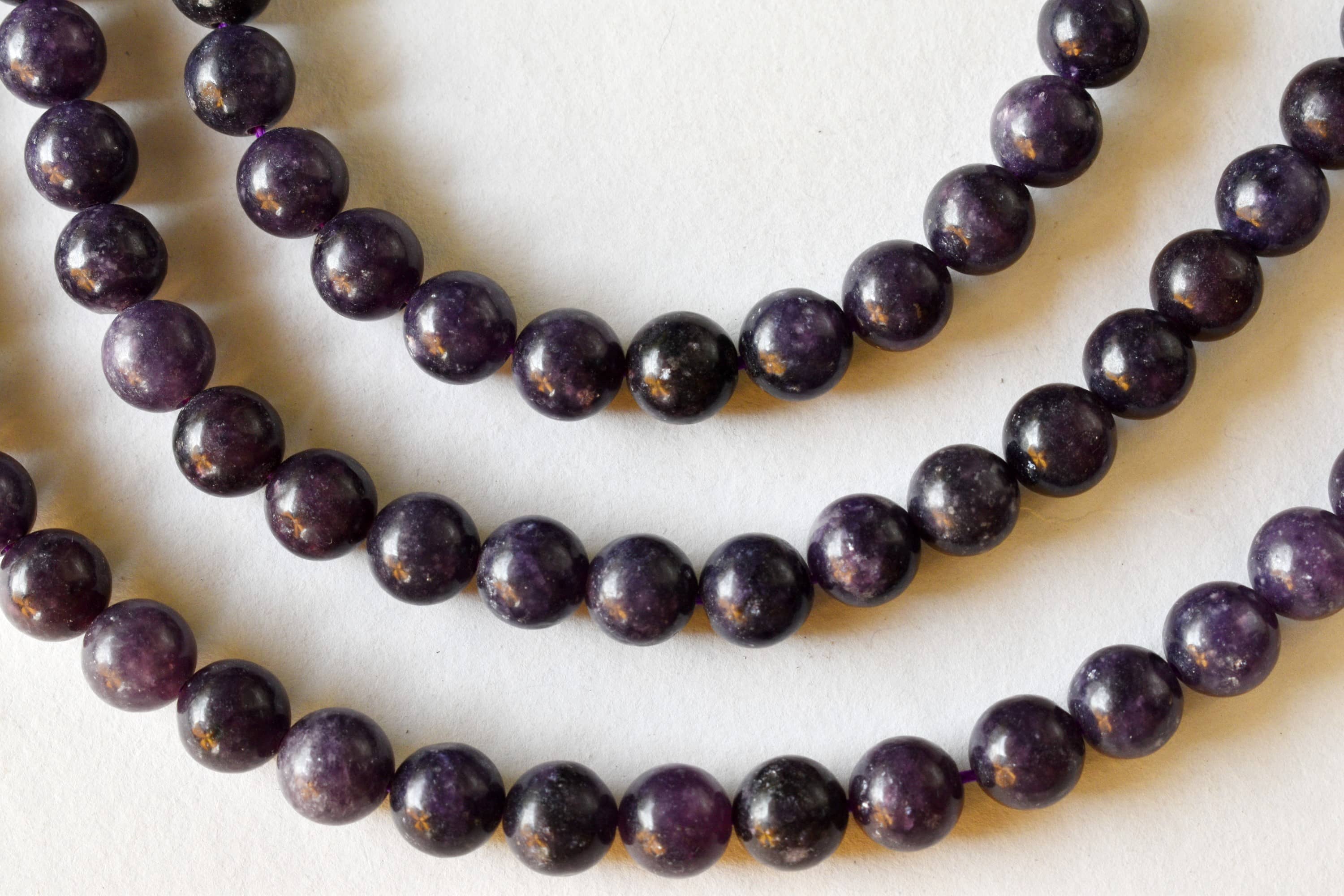 Lepidolite Beads, Natural Round Crystal Beads 6mm to 10mm DestGlow