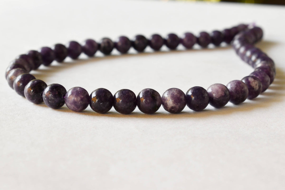Lepidolite Beads, Natural Round Crystal Beads 6mm to 10mm DestGlow