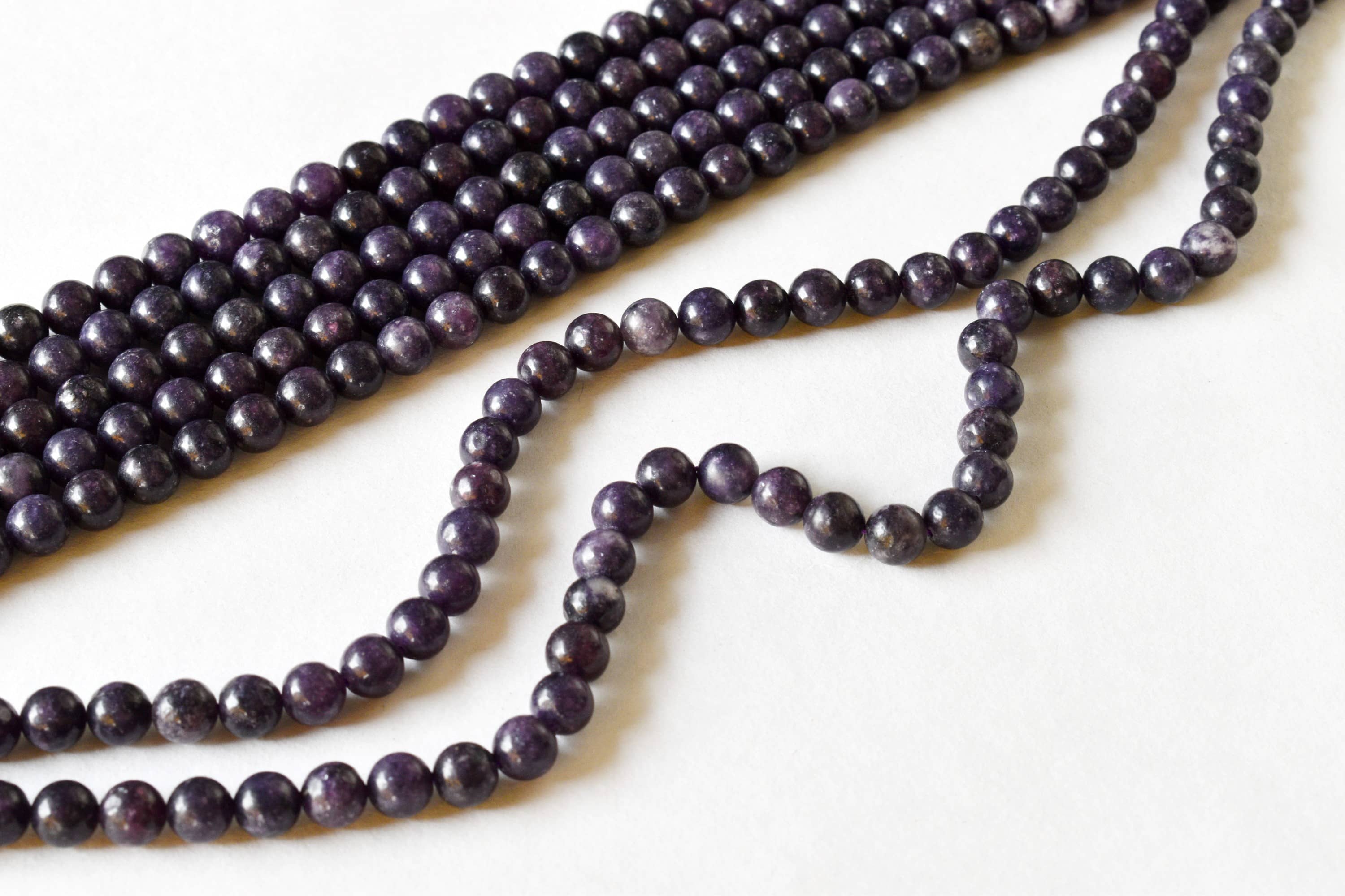 Lepidolite Beads, Natural Round Crystal Beads 6mm to 10mm DestGlow