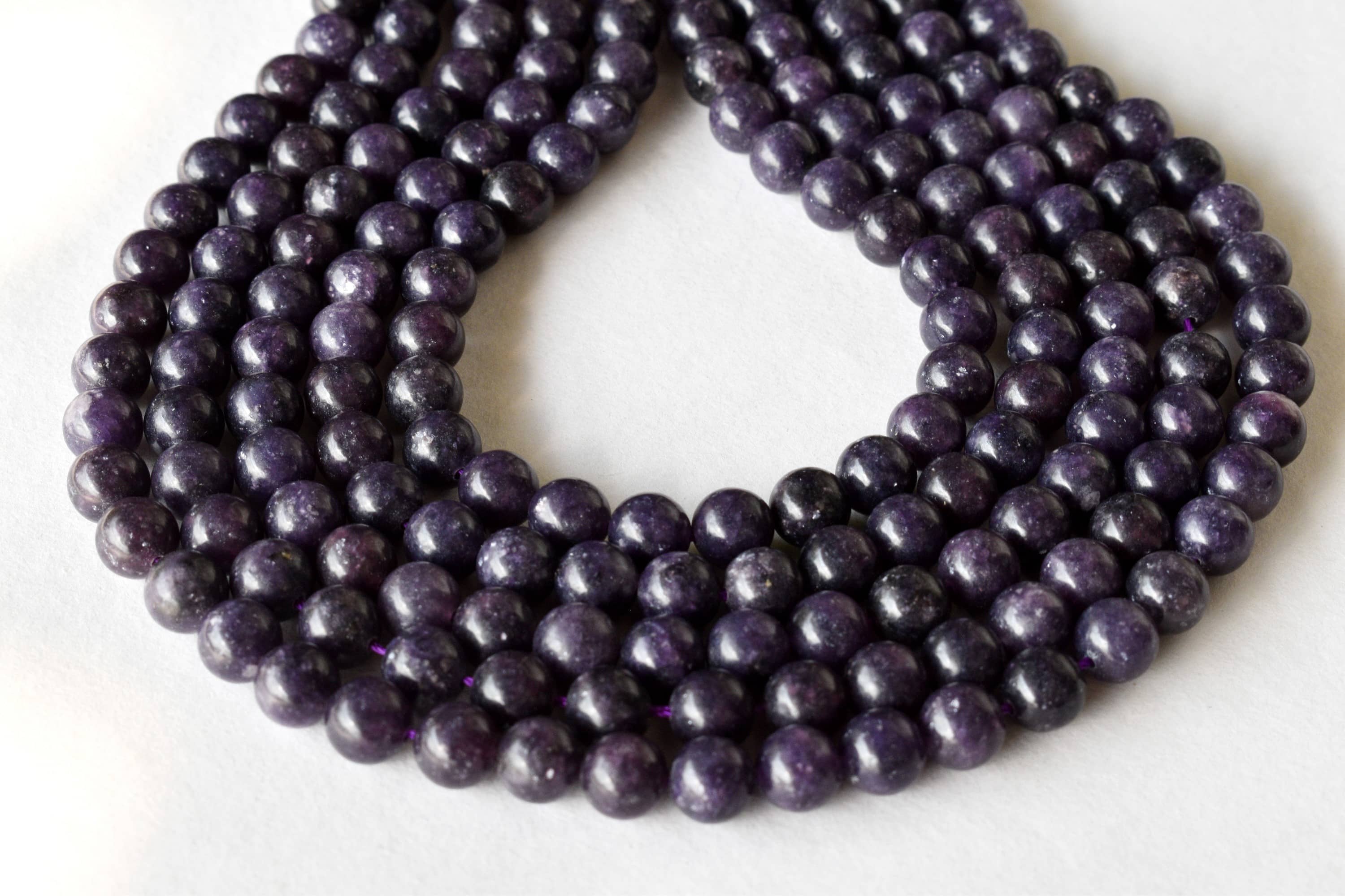 Lepidolite Beads, Natural Round Crystal Beads 6mm to 10mm DestGlow