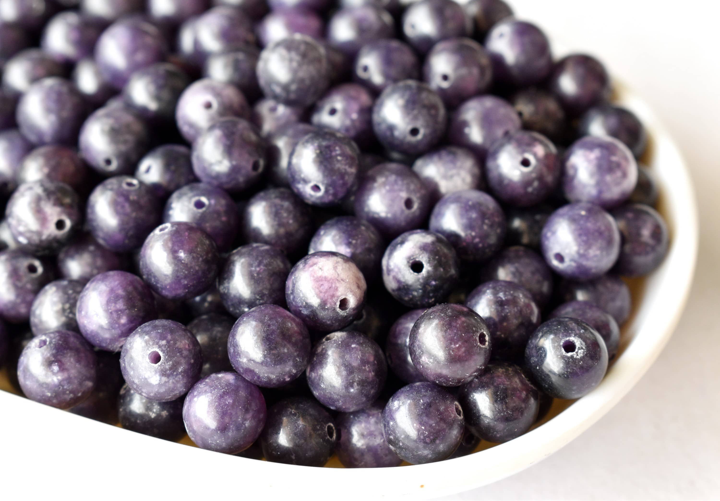 Lepidolite Beads, Natural Round Crystal Beads 6mm to 10mm DestGlow