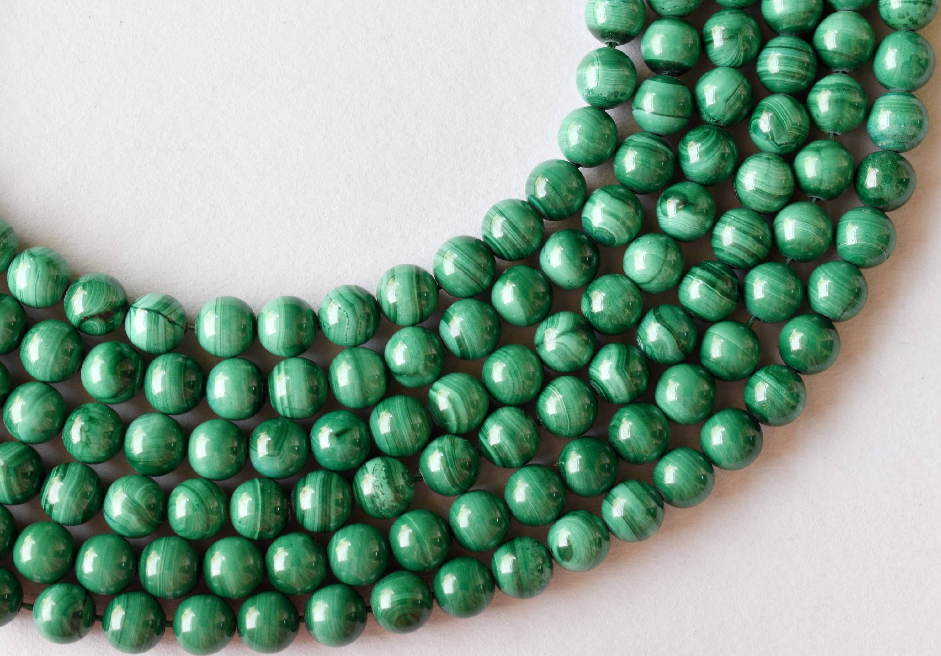 Malachite Beads, Natural Round Crystal Beads 4 to10mm. DestGlow
