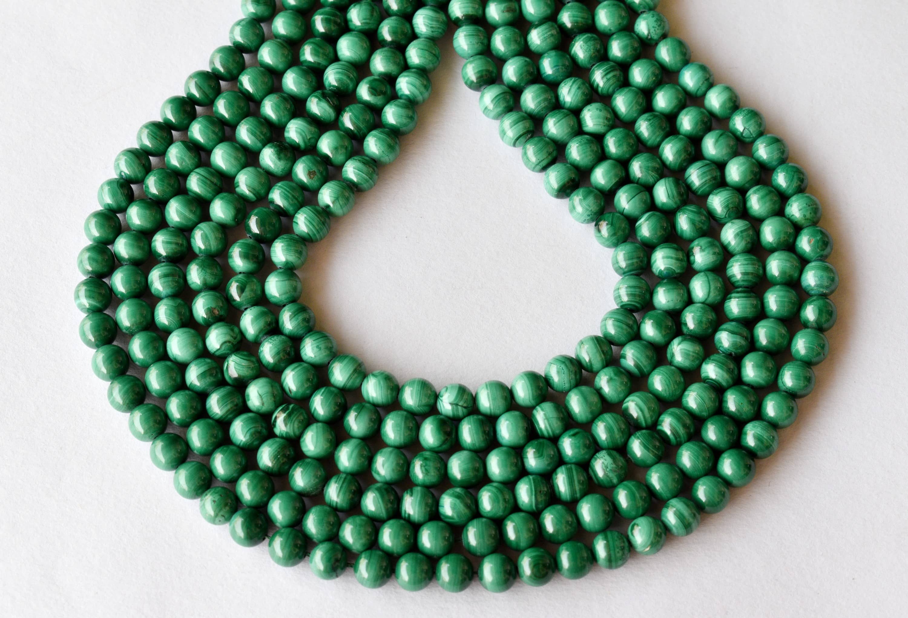 Malachite Beads, Natural Round Crystal Beads 4 to10mm. DestGlow