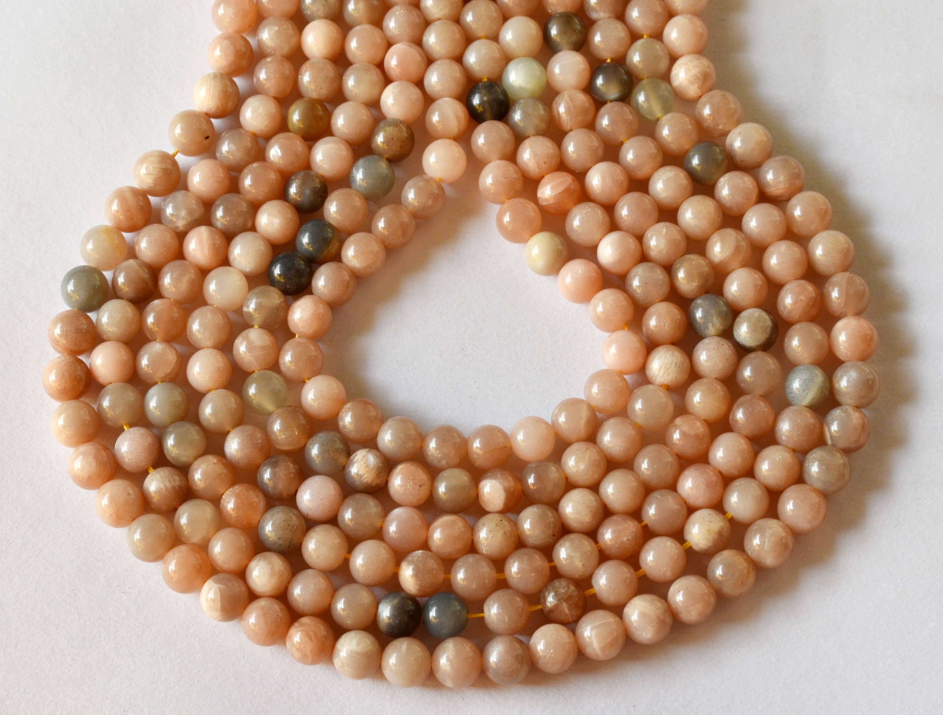 Moonstone Beads, Natural Round Crystal Beads 4mm to 12mm DestGlow
