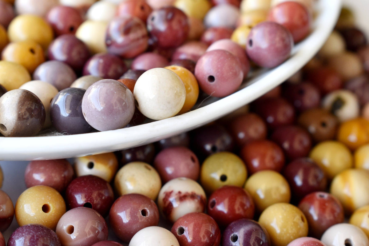 Mookaite Beads, Natural Round Crystal Beads 4mm to 12mm DestGlow