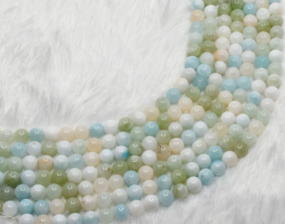Morganite Beads, Natural Round Crystal Beads 4mm,6mm, 8mm.