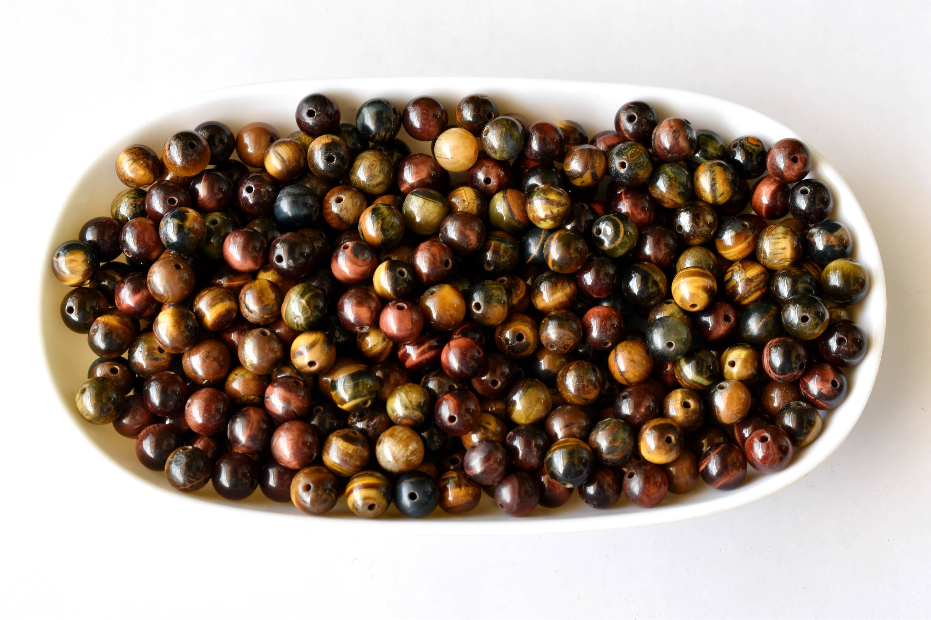 Multi Tiger Eye Beads, Natural Round Crystal Beads 6mm to 10mm DestGlow