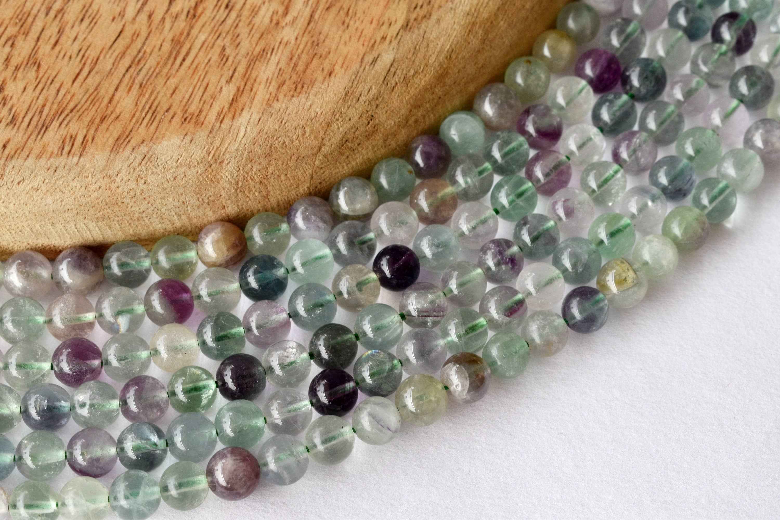 Multi Fluorite Beads, Natural Round Crystal Beads 4mm to 12mm DestGlow