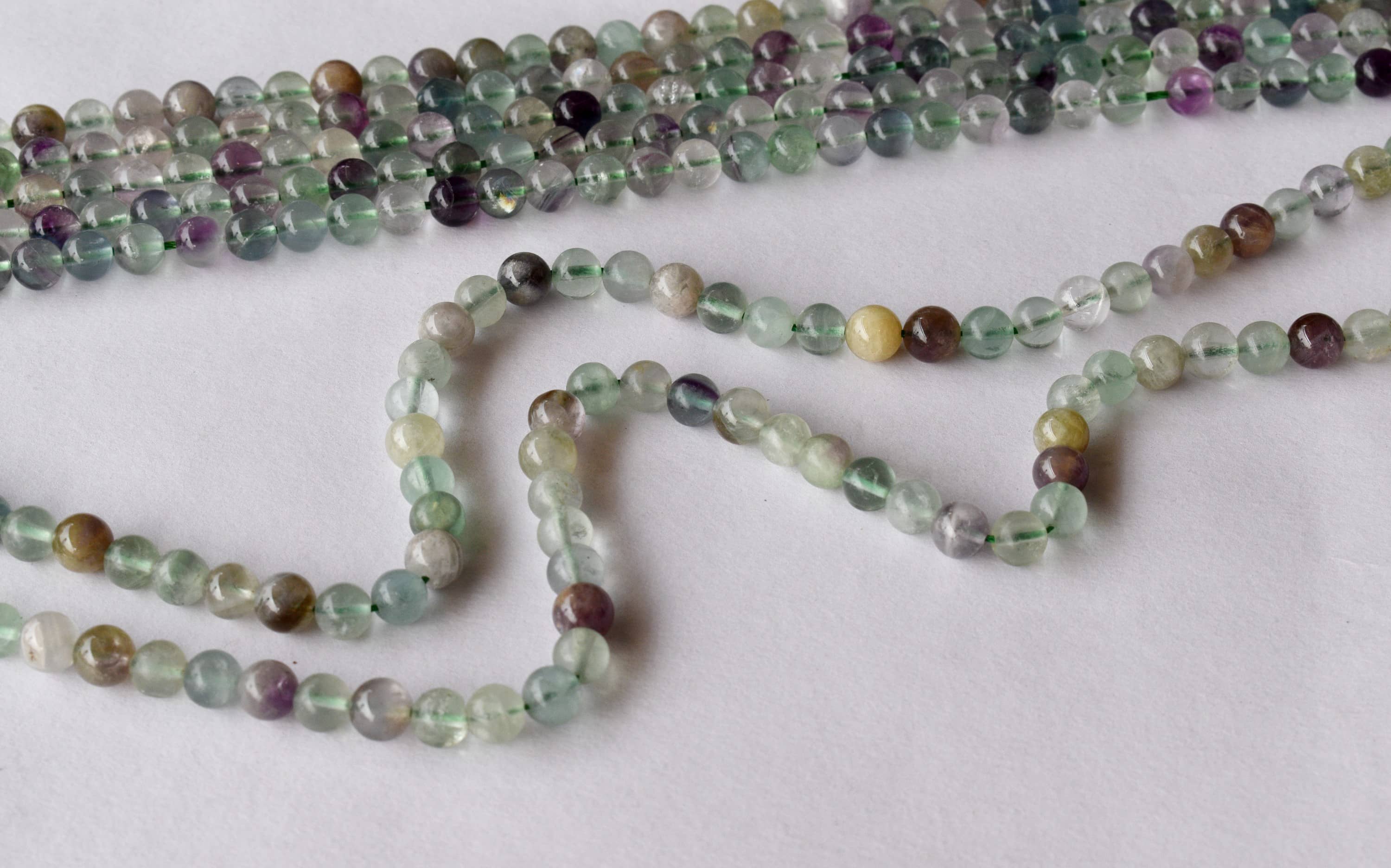 Multi Fluorite Beads, Natural Round Crystal Beads 4mm to 12mm DestGlow