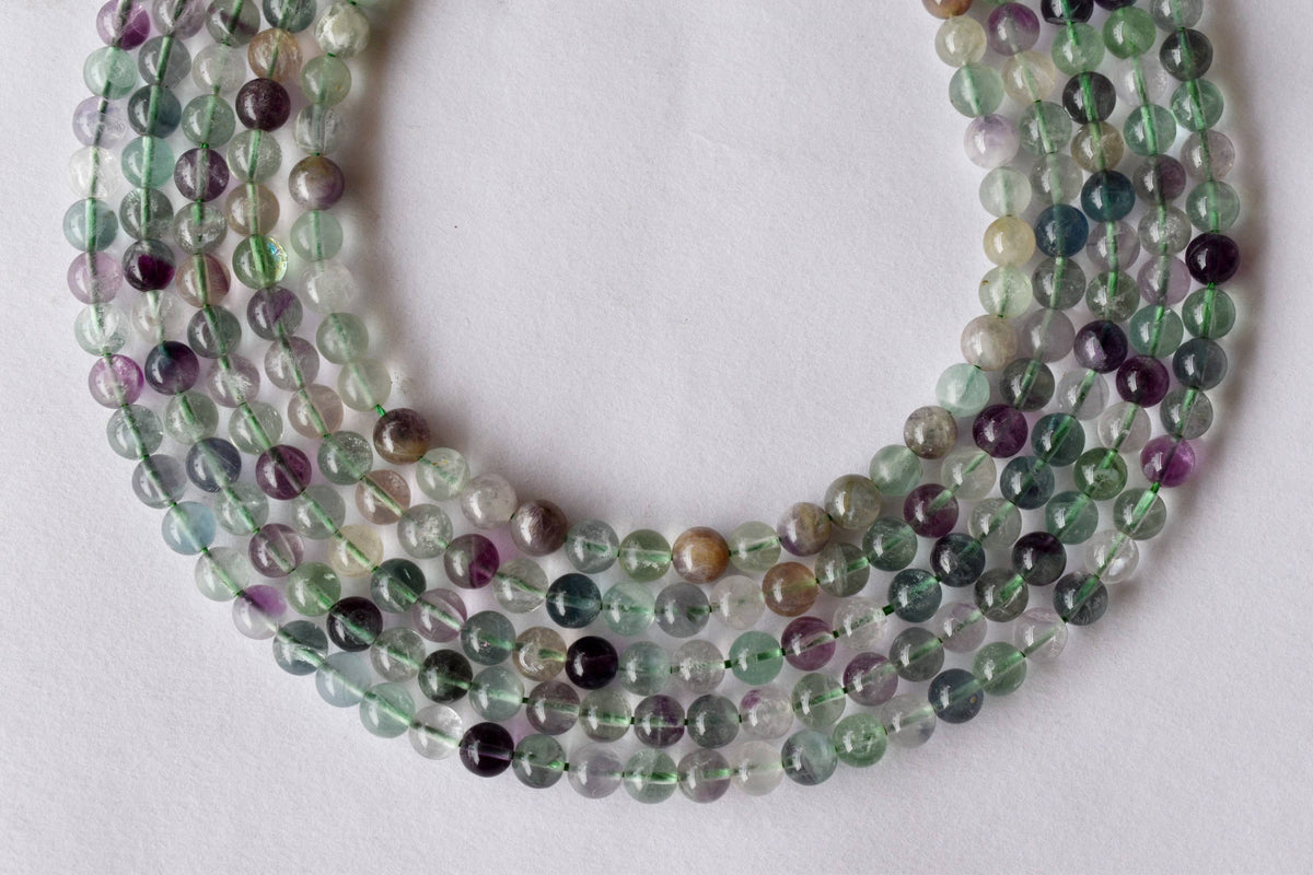 Multi Fluorite Beads, Natural Round Crystal Beads 4mm to 12mm DestGlow