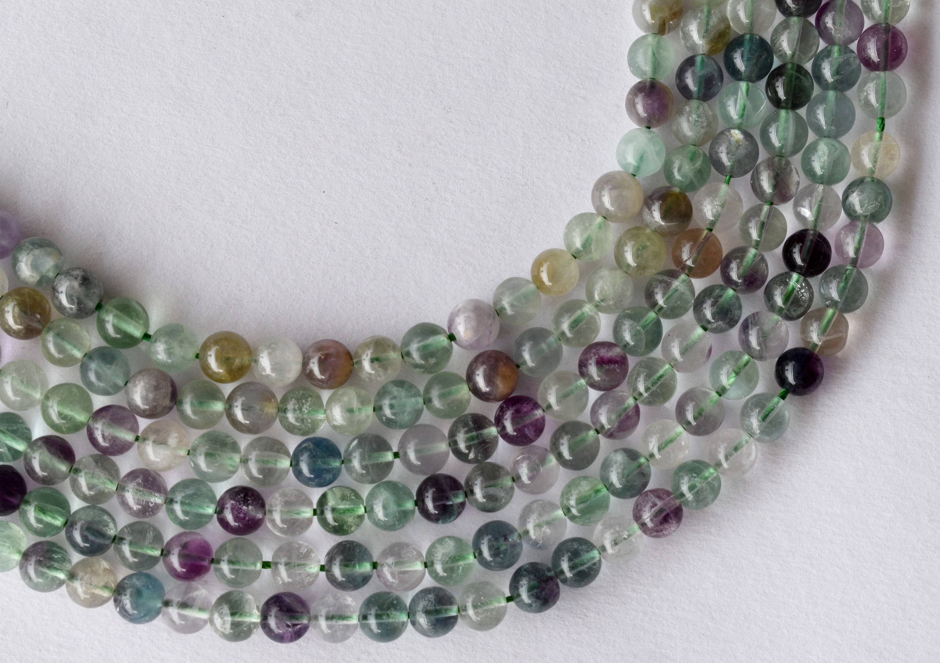 Multi Fluorite Beads, Natural Round Crystal Beads 4mm to 12mm DestGlow