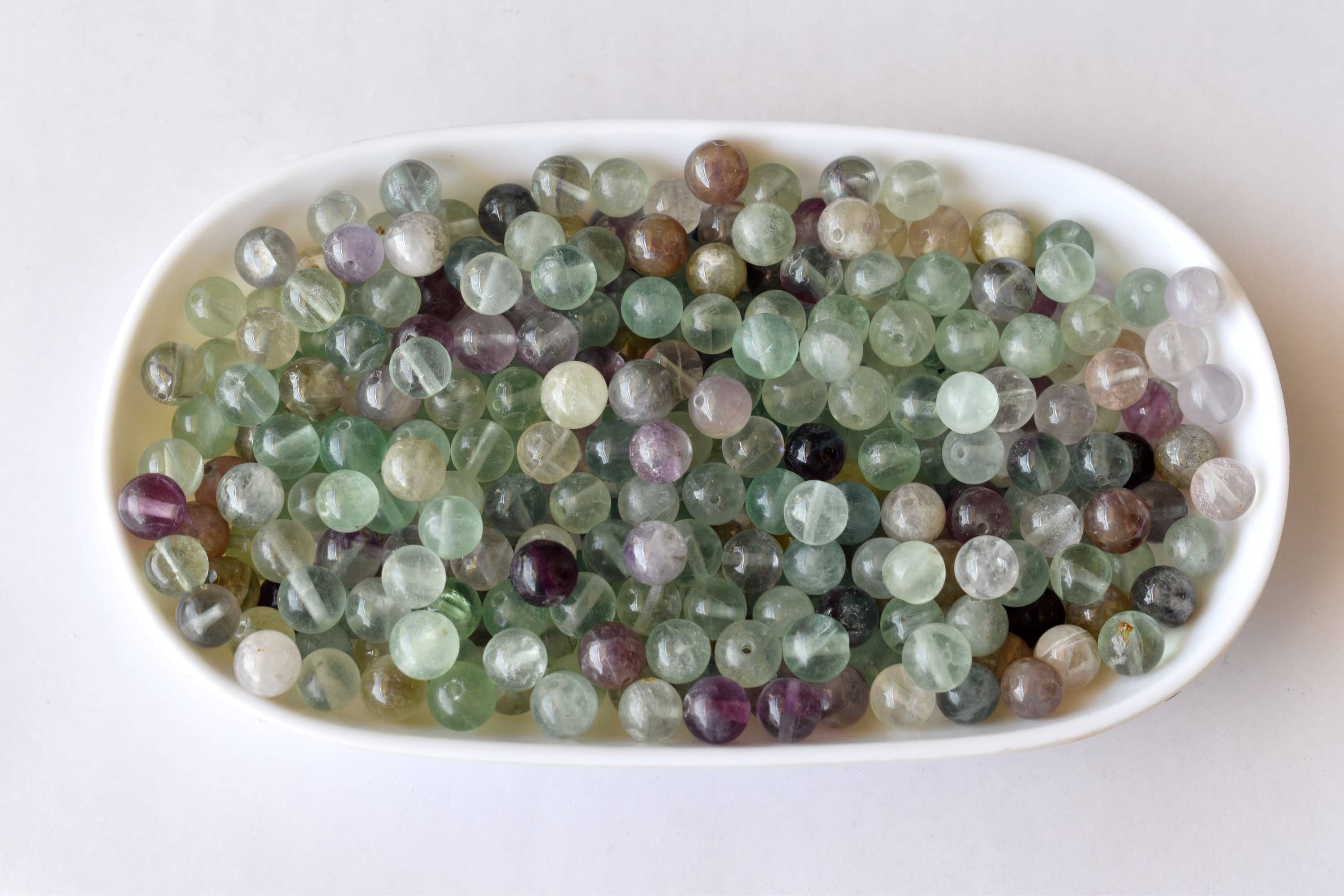 Multi Fluorite Beads, Natural Round Crystal Beads 4mm to 12mm DestGlow