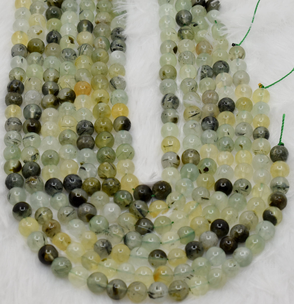 Prehnite Beads, Natural Round Crystal Beads 4mm to 10mm. DestGlow