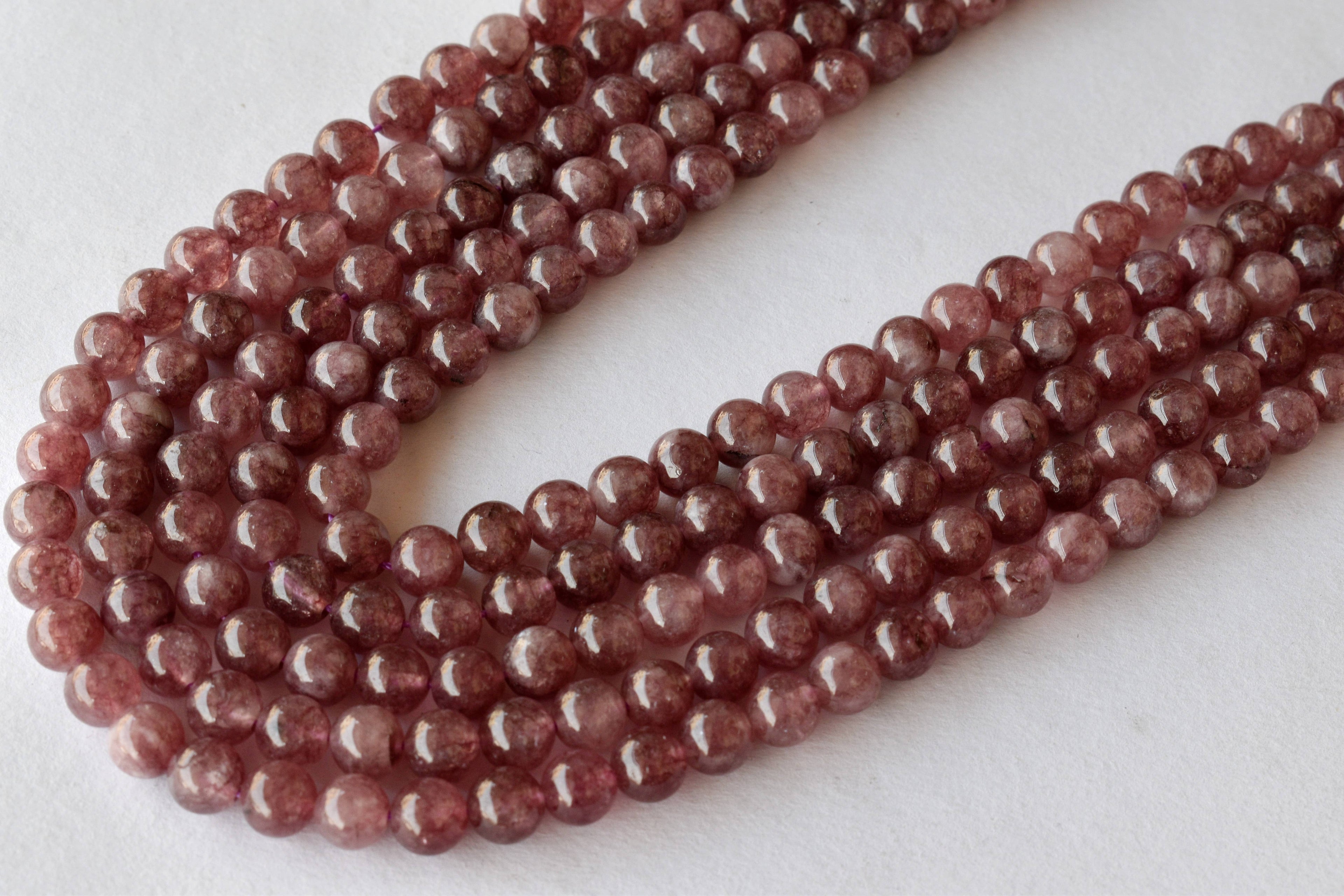 Pink Tourmaline Heated Beads, Natural Round Crystal Beads 4mm to 10mm DestGlow