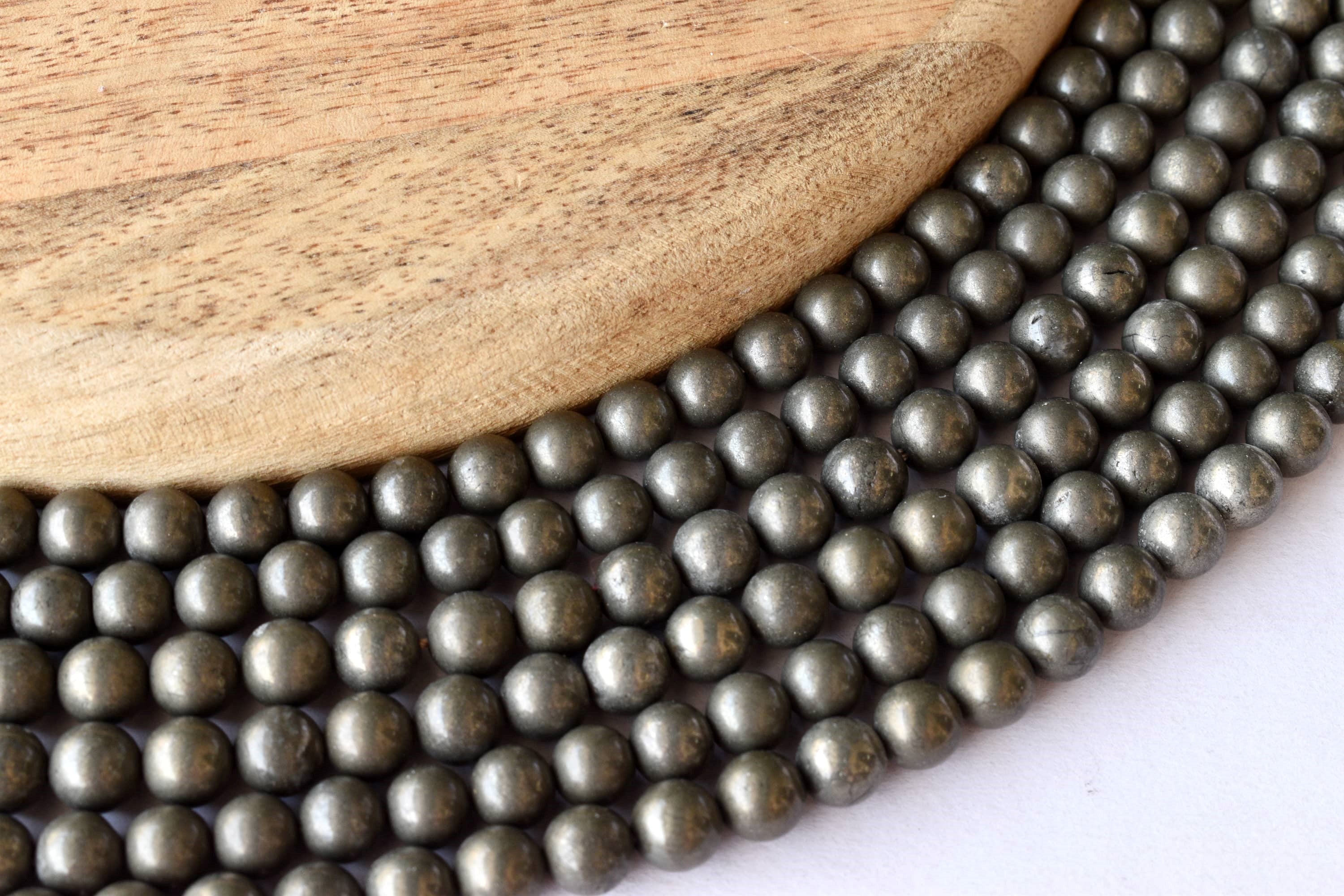 Pyrite Beads, Natural Round Crystal Beads 4mm to 12mm
