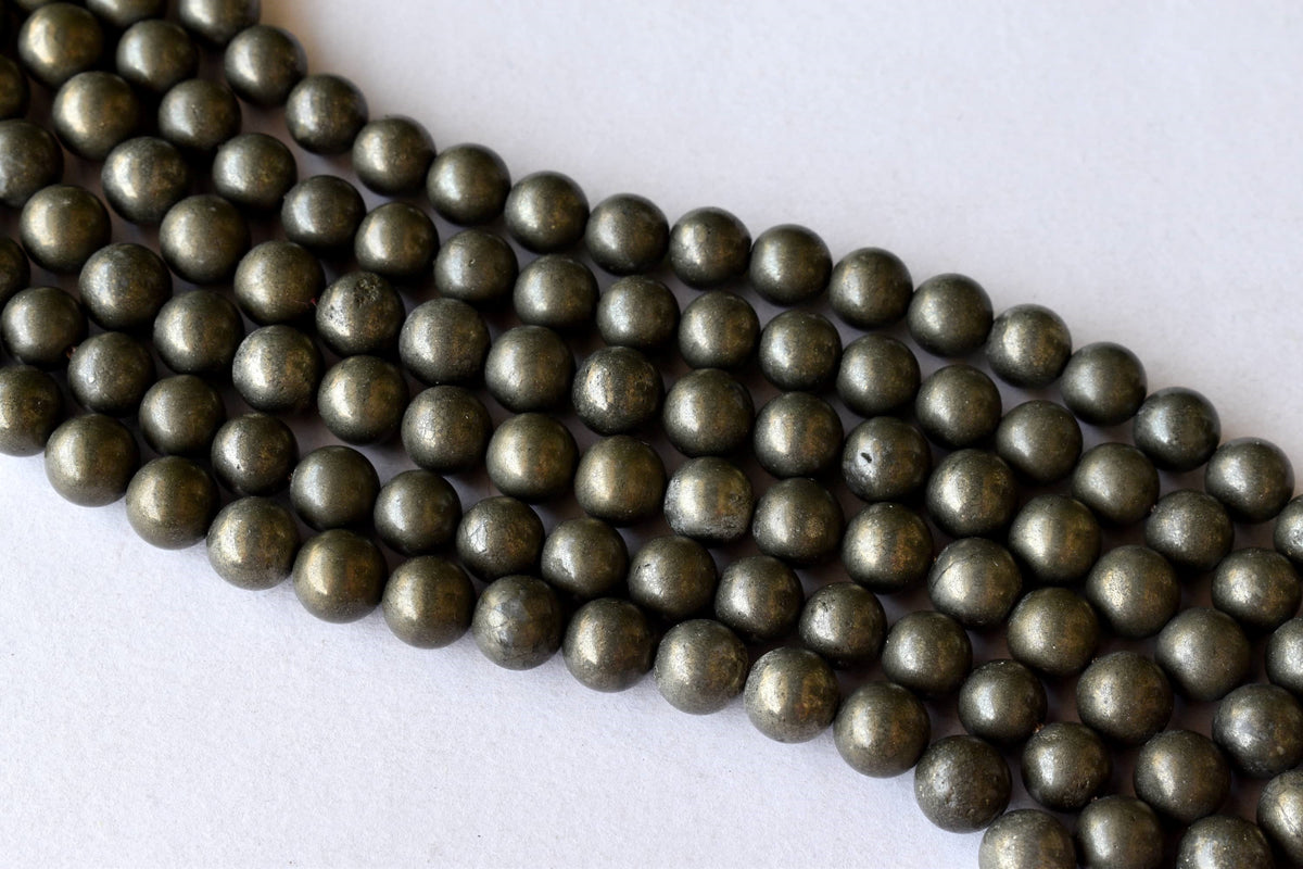 Pyrite Beads, Natural Round Crystal Beads 4mm to 12mm