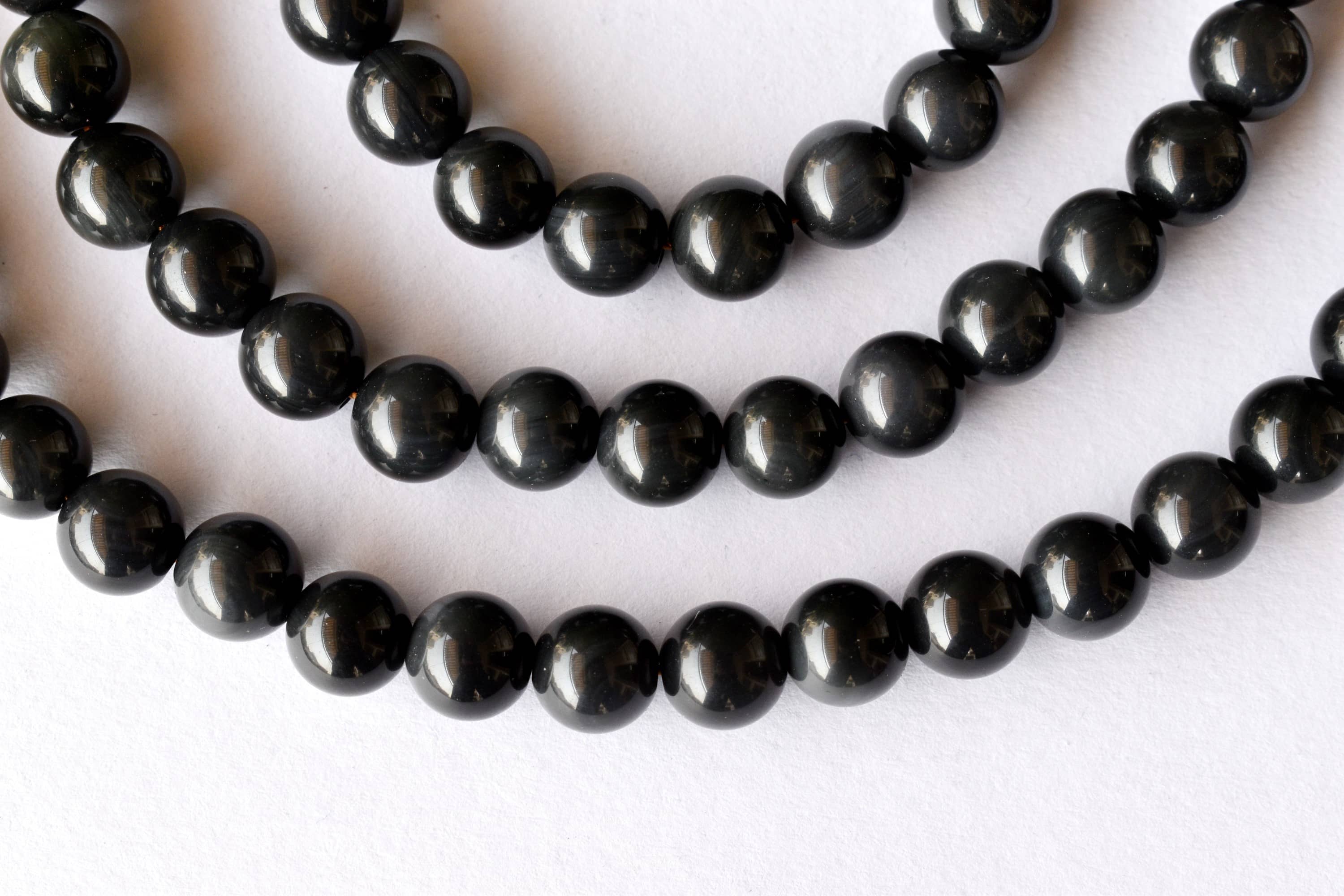 Rainbow Black Obsidian Beads, Natural Round Crystal Beads 4mm to 10mm DestGlow