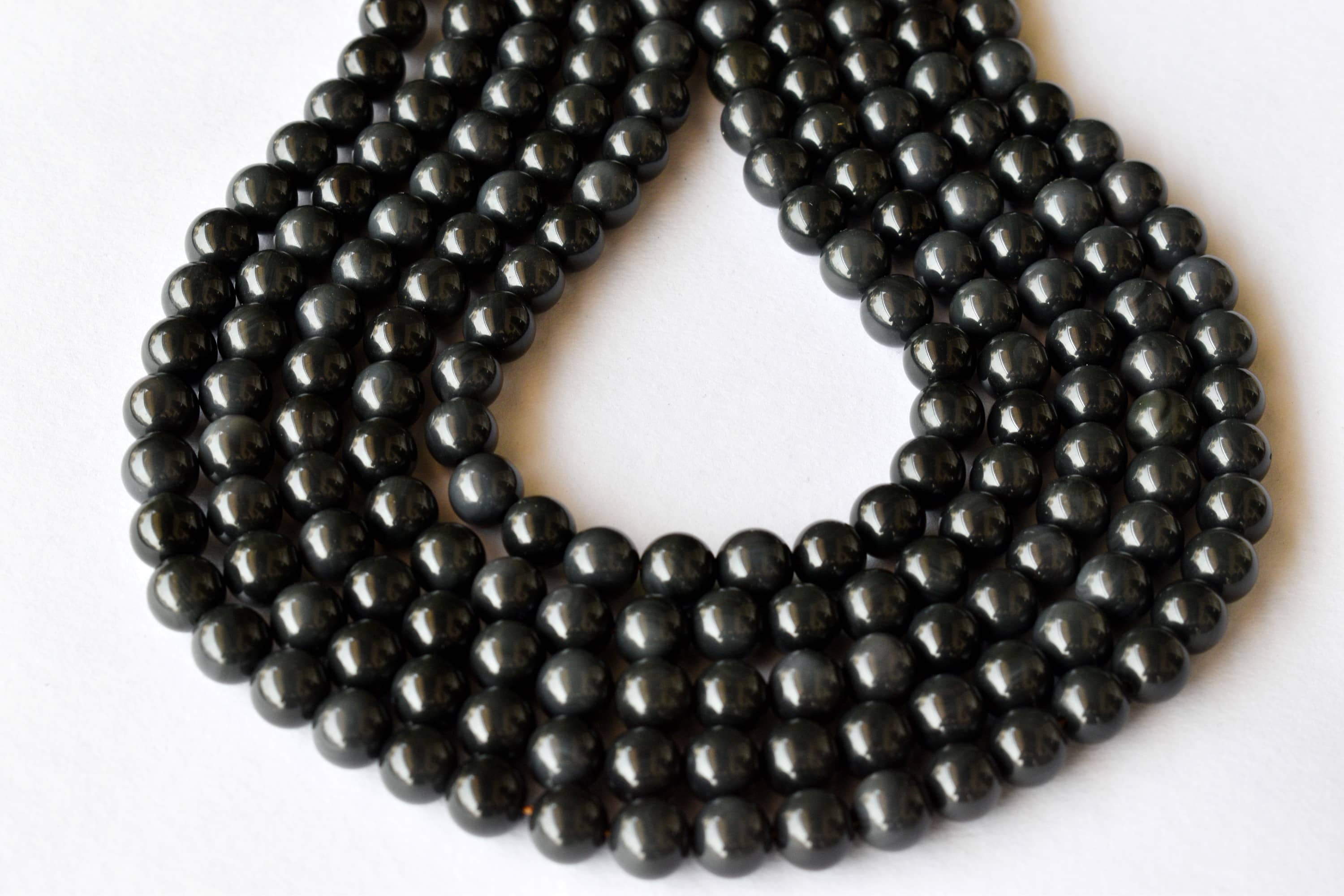 Rainbow Black Obsidian Beads, Natural Round Crystal Beads 4mm to 10mm DestGlow