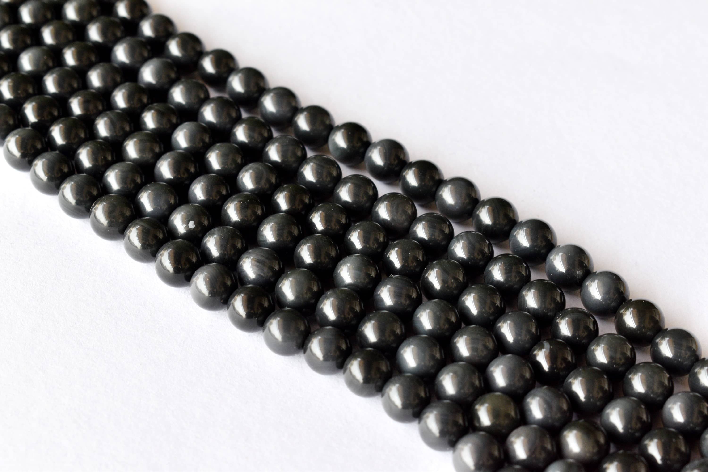 Rainbow Black Obsidian Beads, Natural Round Crystal Beads 4mm to 10mm DestGlow