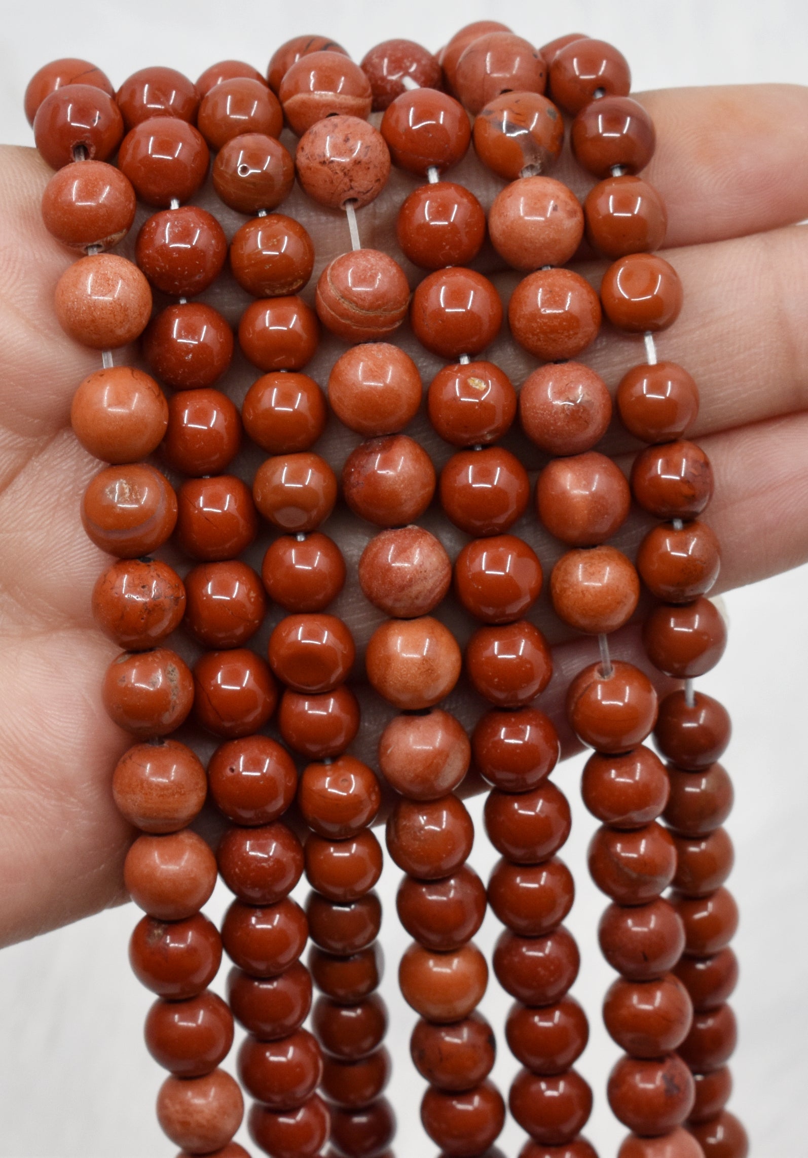 Red Jasper Beads, Natural Round Crystal Beads 4mm to 12mm DestGlow