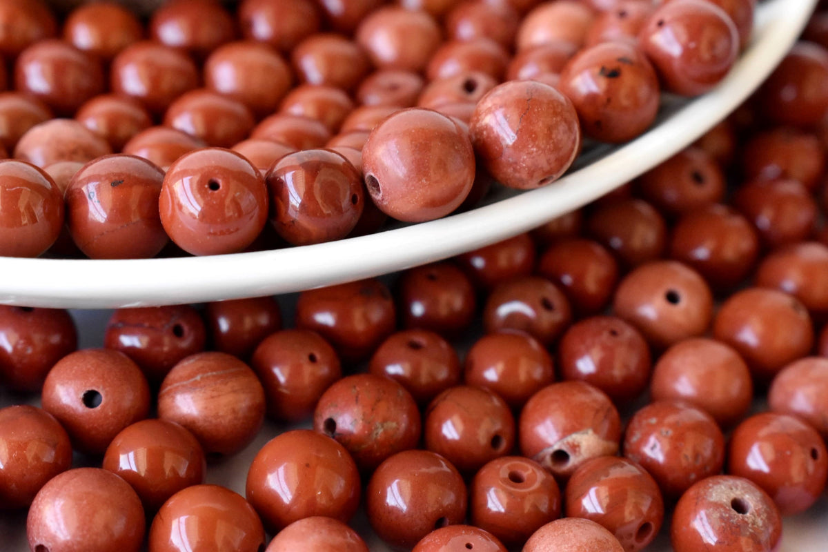Red Jasper Beads, Natural Round Crystal Beads 4mm to 12mm DestGlow