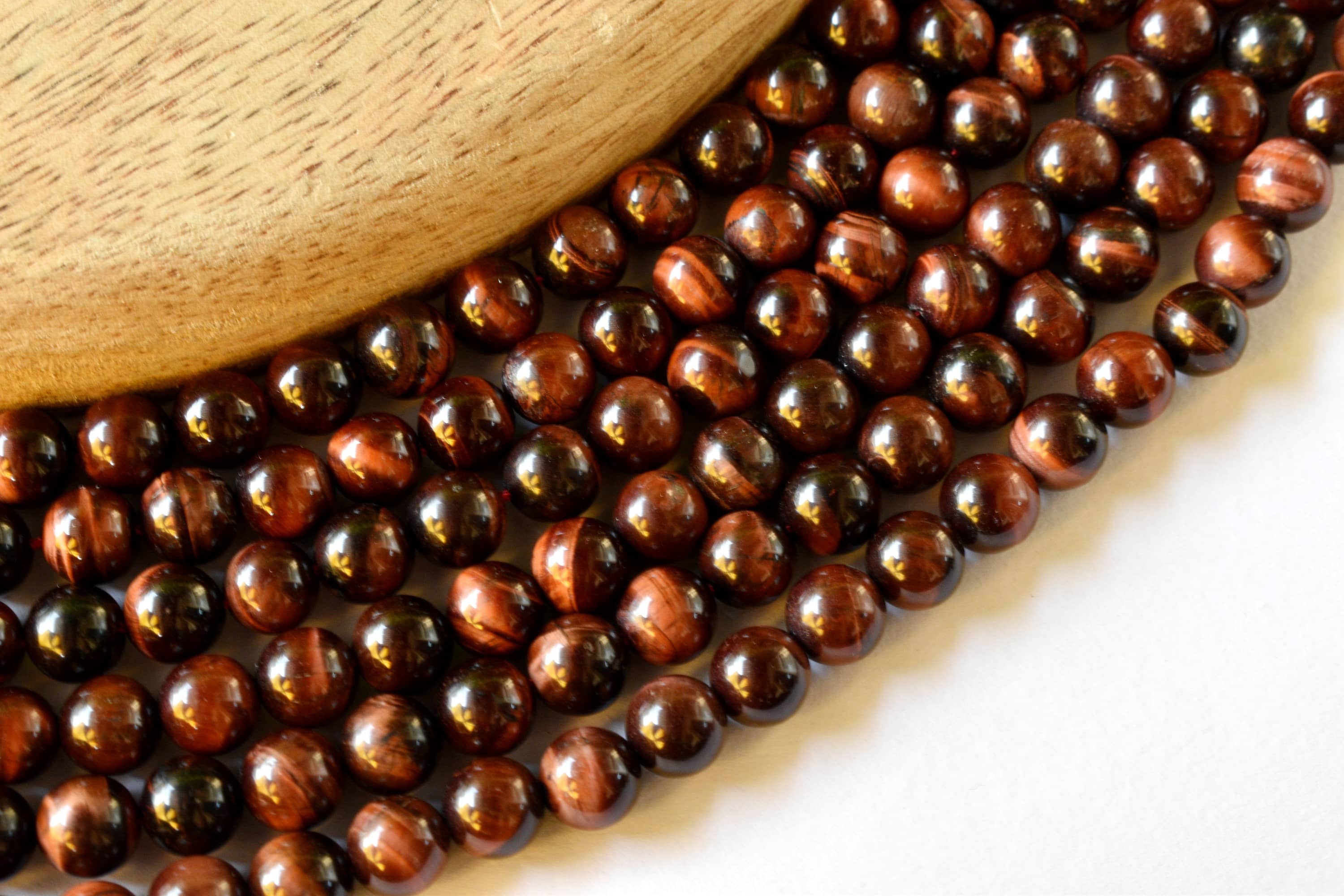 Red Tiger Eye Beads, Natural Round Crystal Beads 4mm to 12mm DestGlow