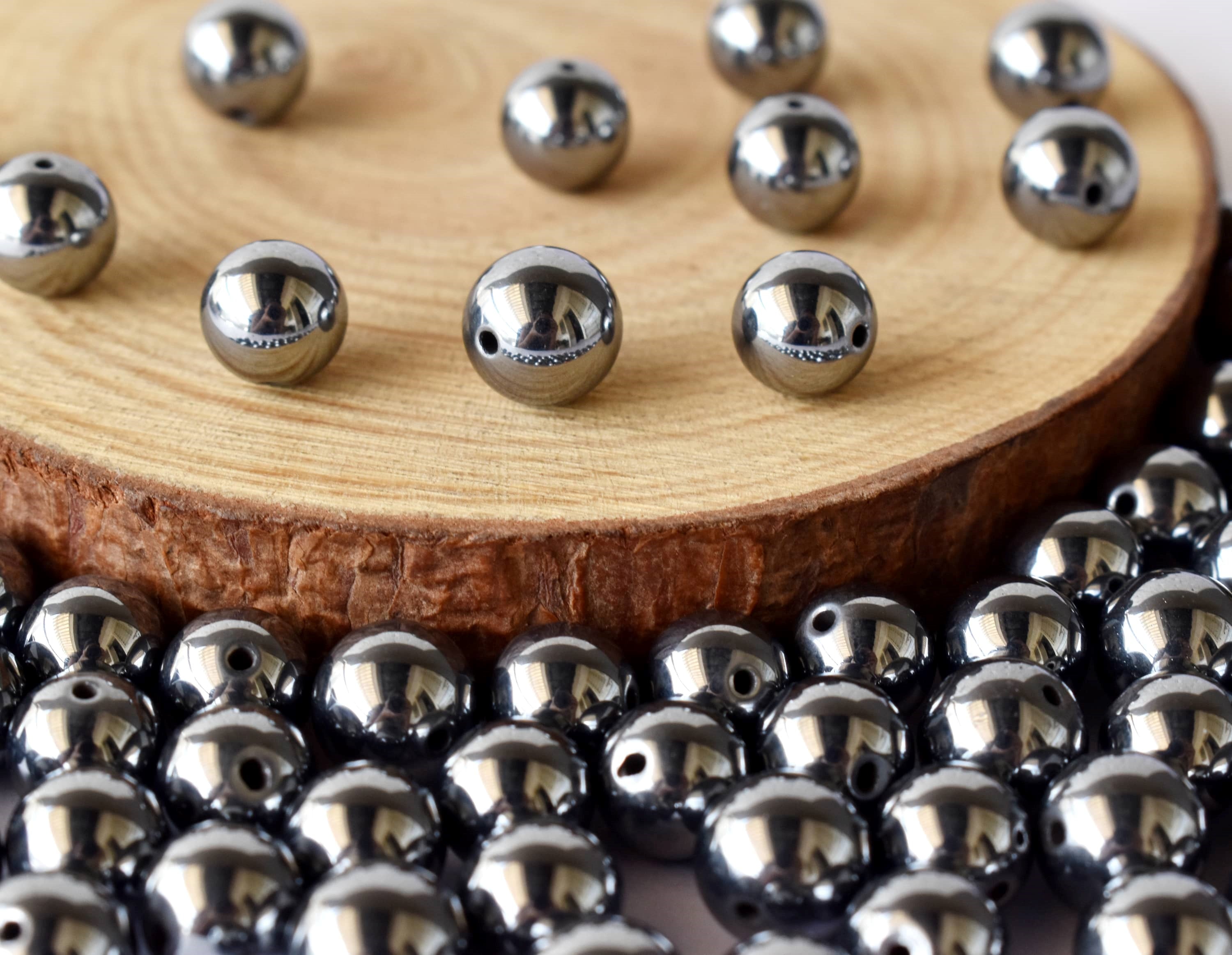 Shungite Elite Beads, Natural Round Crystal Beads 4mm to 10mm DestGlow