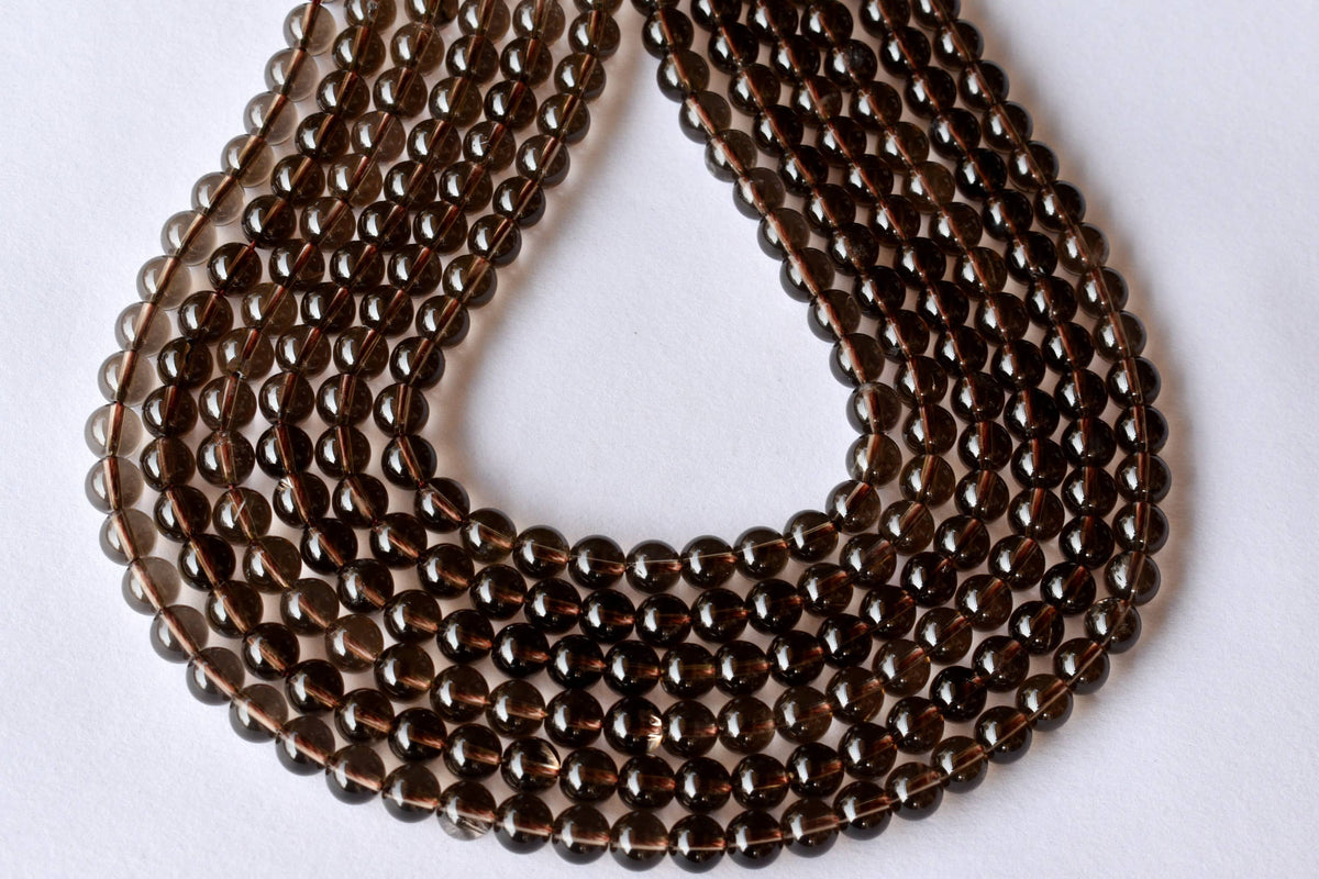 Smokey Quartz Beads, Natural Round Crystal Beads 4mm to 12mm DestGlow