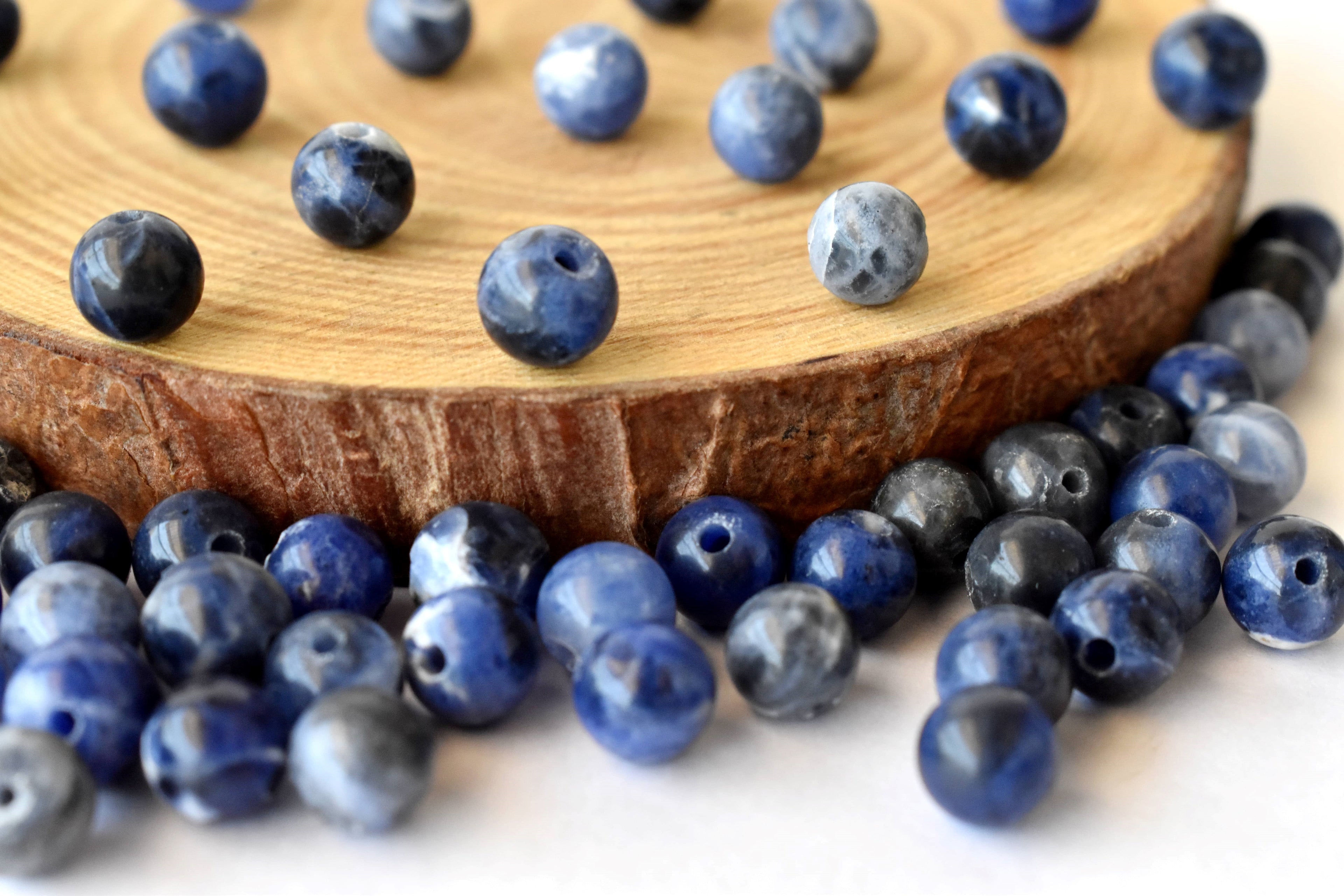 Sodalite Beads, Natural Round Crystal Beads 4mm to 12mm DestGlow