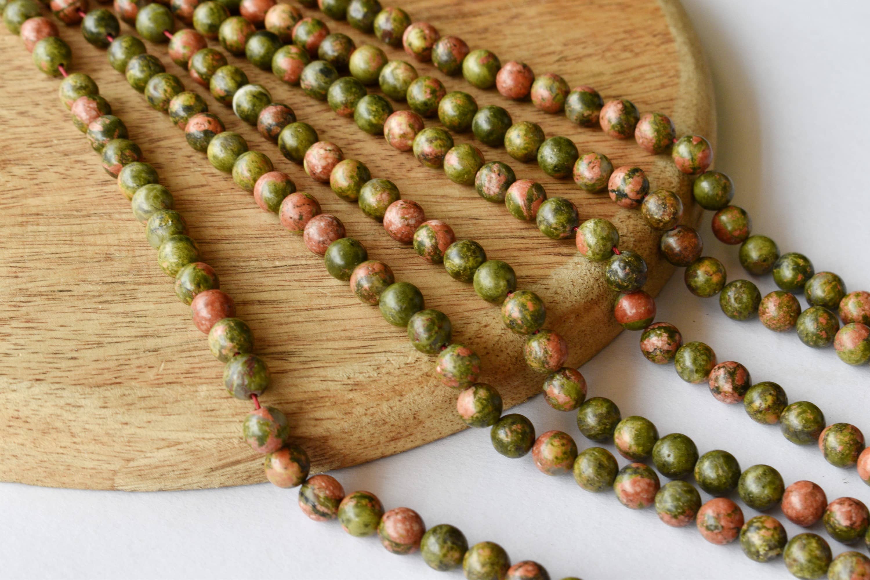 Unakite Beads, Natural Round Crystal Beads 4mm to 10mm DestGlow