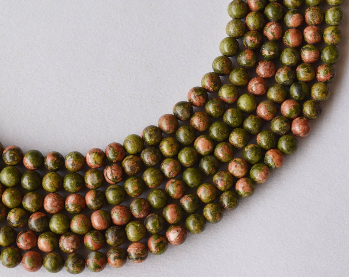 Unakite Beads, Natural Round Crystal Beads 4mm to 10mm DestGlow