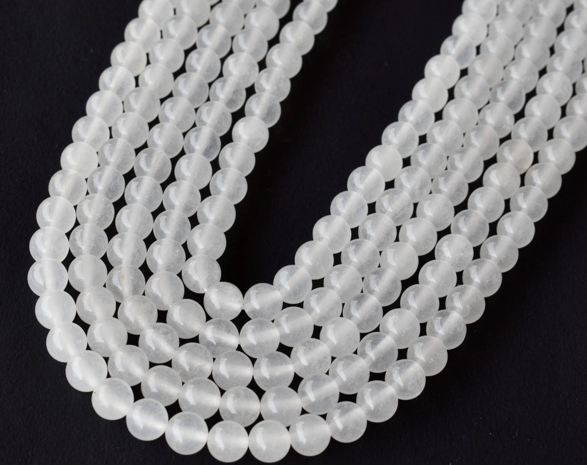 White Agate Beads, Natural Round Crystal Beads 8mm to 10mm DestGlow