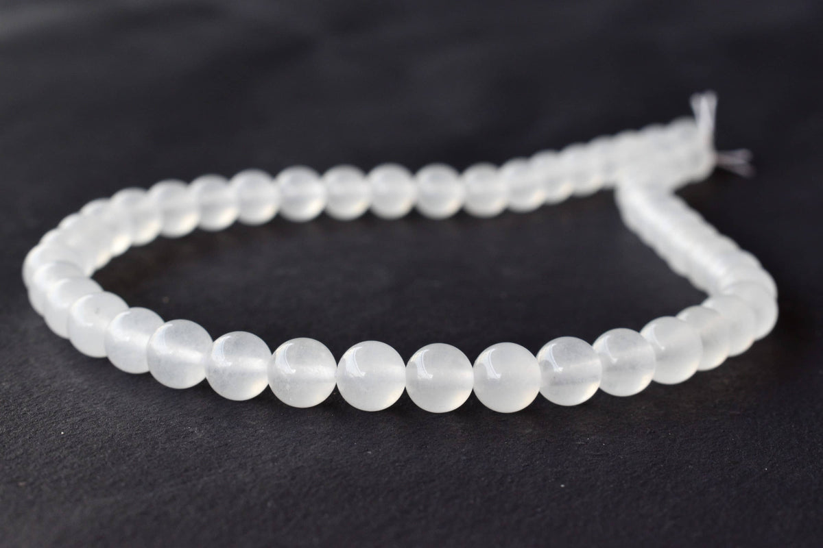 White Agate Beads, Natural Round Crystal Beads 8mm to 10mm DestGlow
