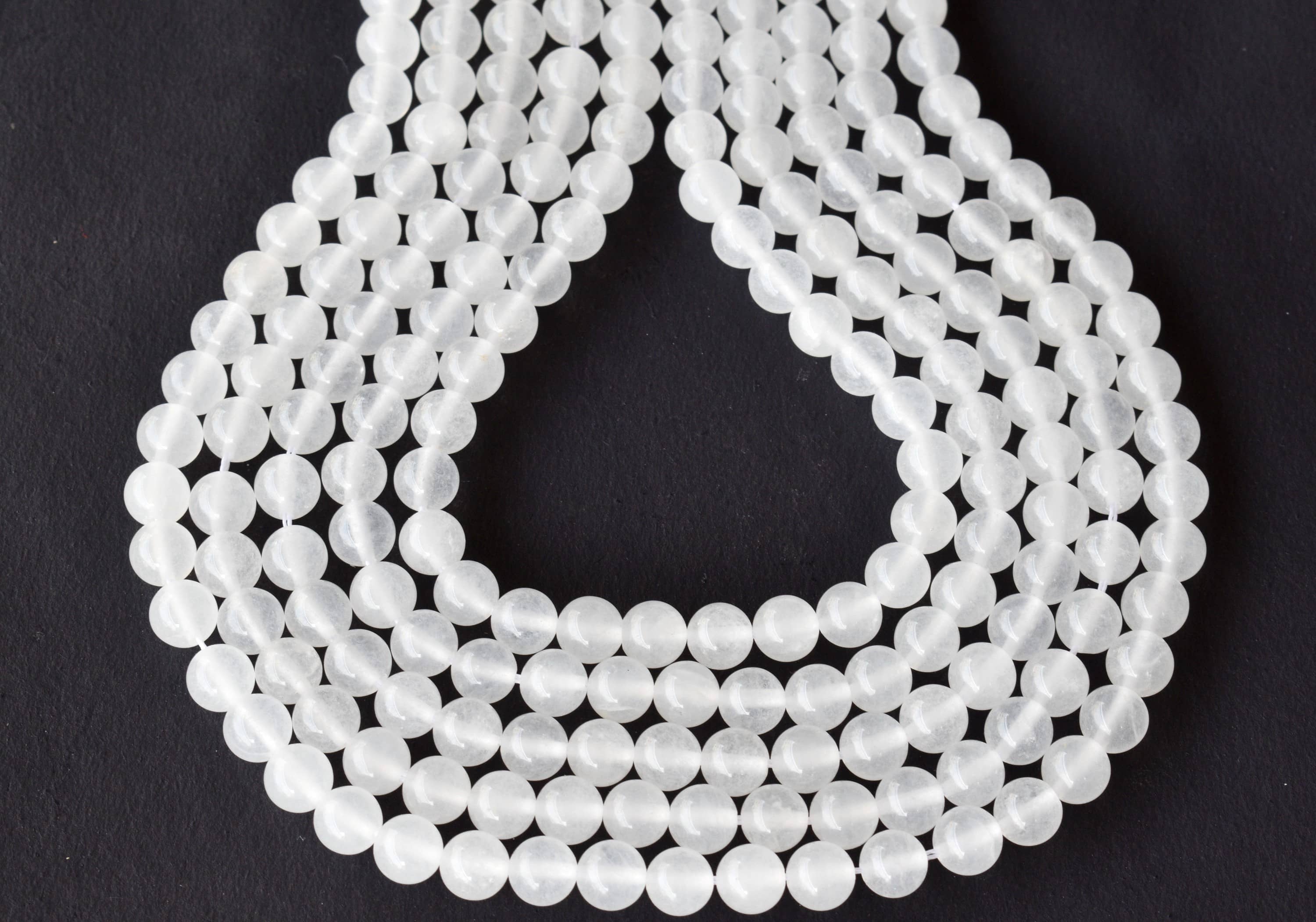 White Agate Beads, Natural Round Crystal Beads 8mm to 10mm DestGlow