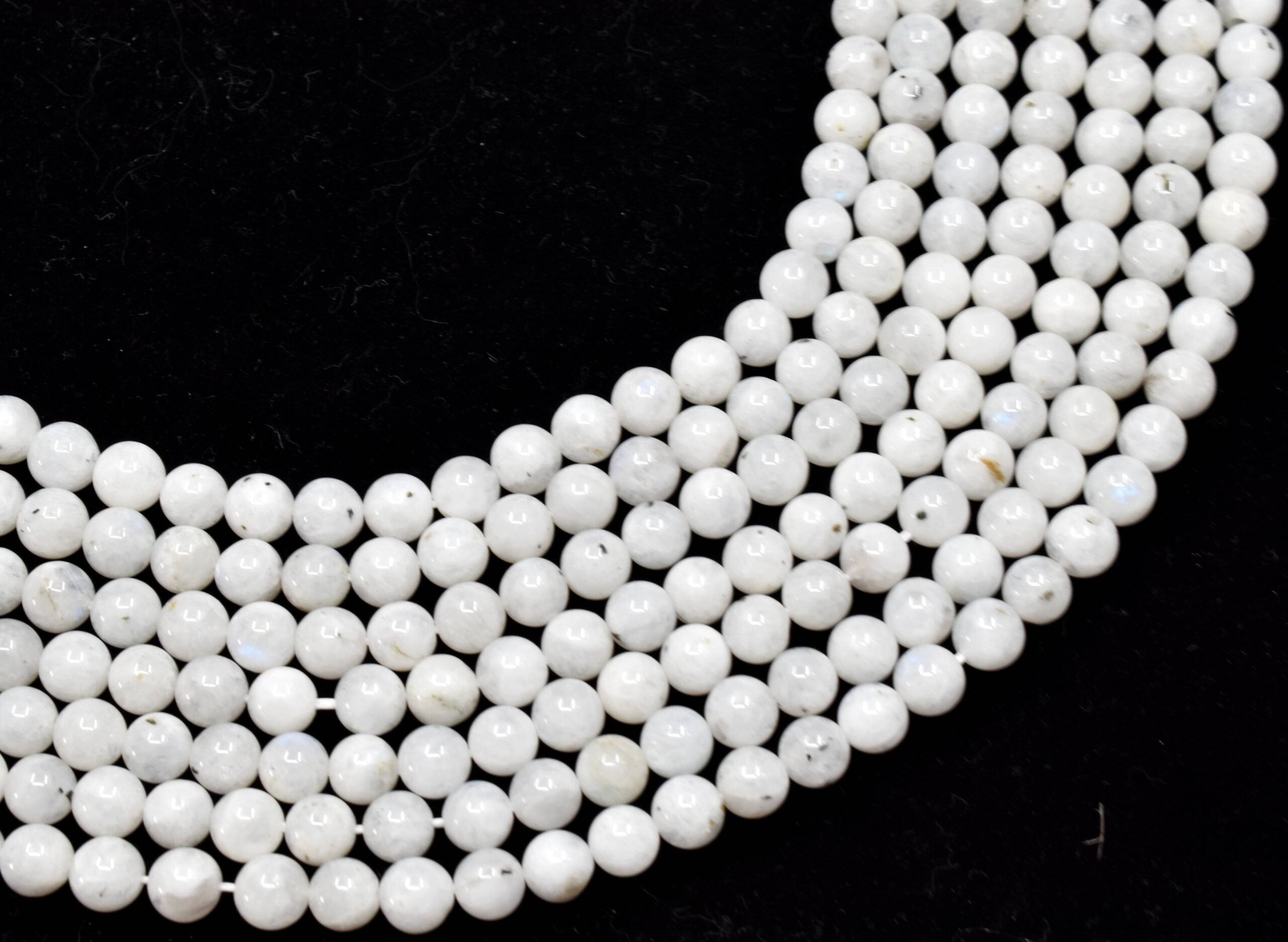 White Rainbow Moonstone Beads, Natural Round Crystal Beads 4mm to 10mm DestGlow