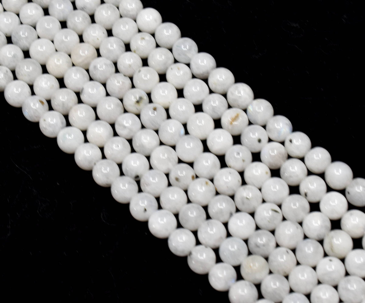 White Rainbow Moonstone Beads, Natural Round Crystal Beads 4mm to 10mm DestGlow