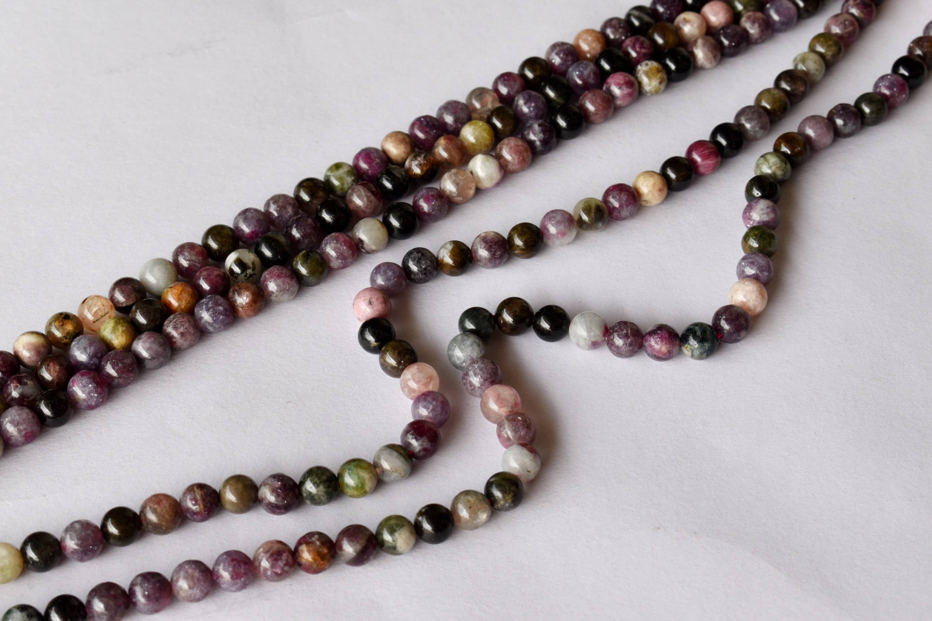 Watermelon Tourmaline Beads, Natural Round Crystal Beads 4mm to 10mm DestGlow