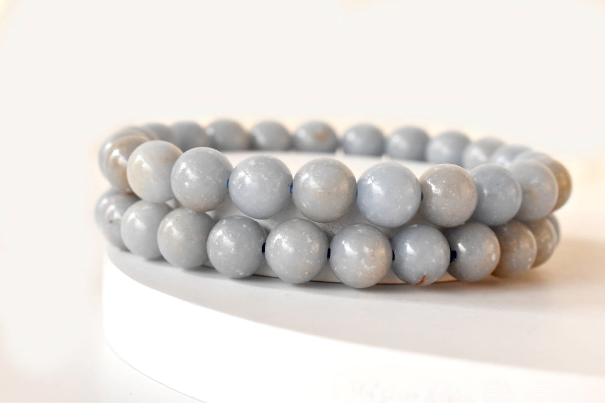 Angelite Bracelet (Expanded Awareness, Calming And Patience) DestGlow
