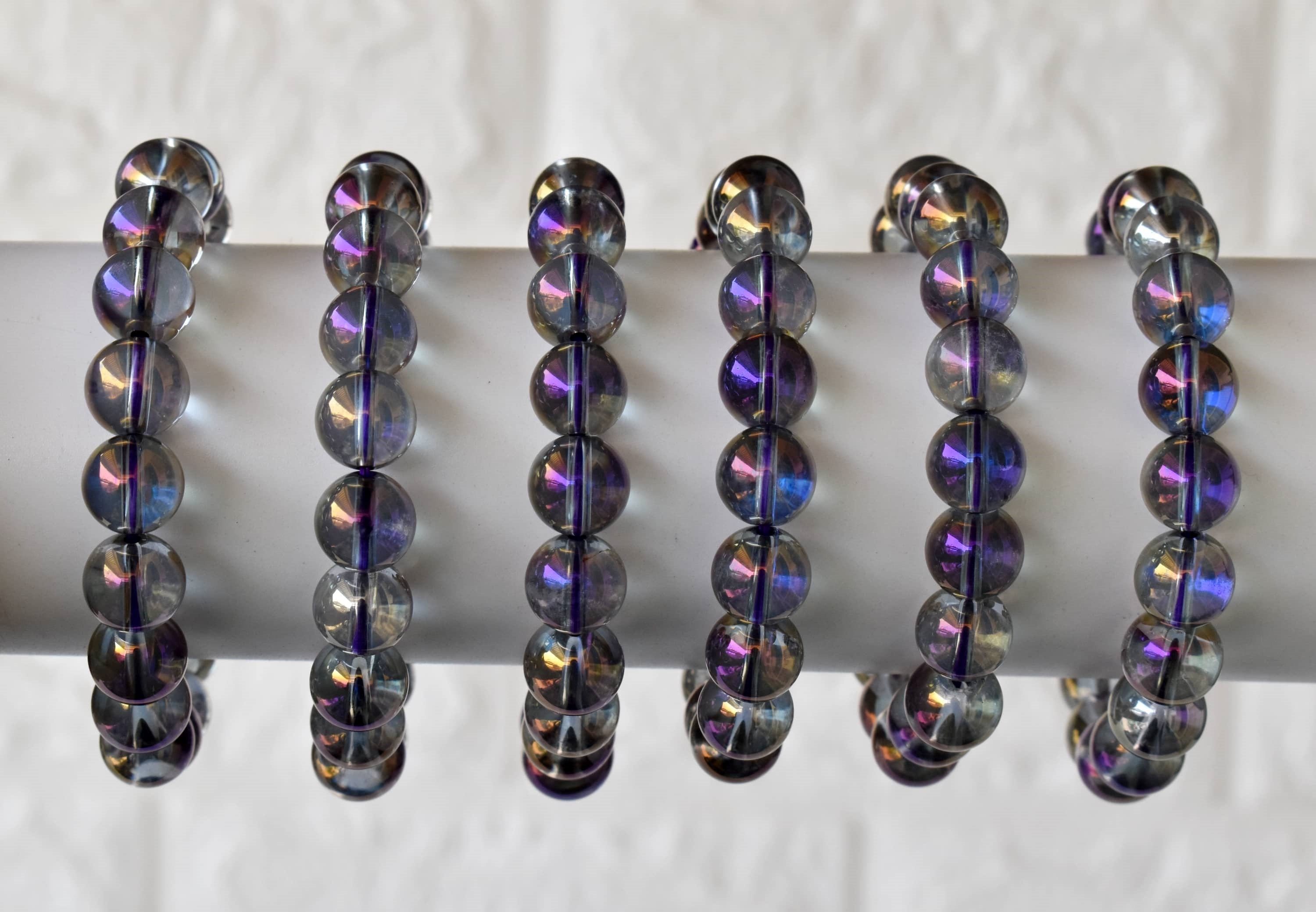 Aura Quartz Amethyst Bracelet(Intuition and Self- Healing). DestGlow