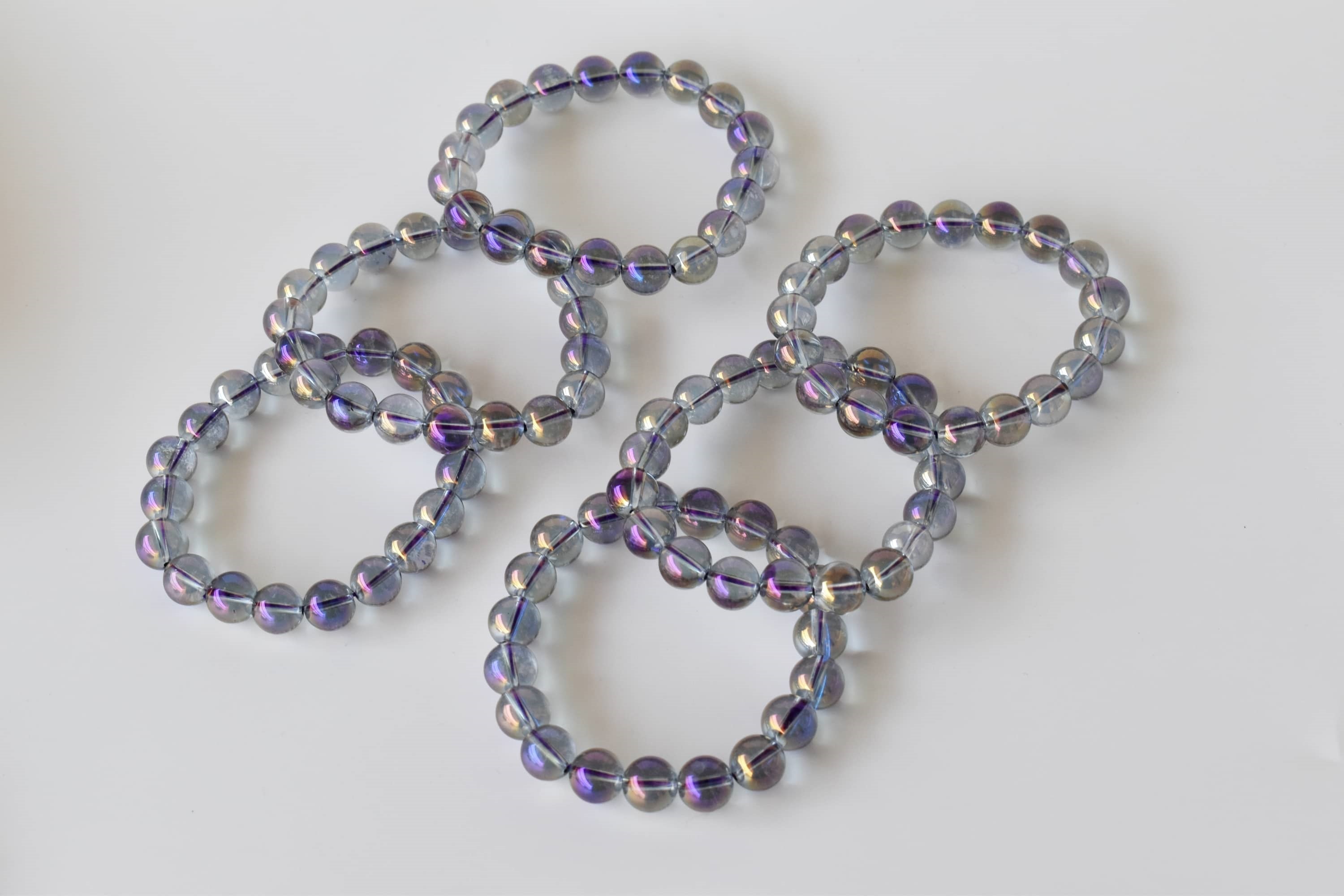 Aura Quartz Amethyst Bracelet(Intuition and Self- Healing). DestGlow