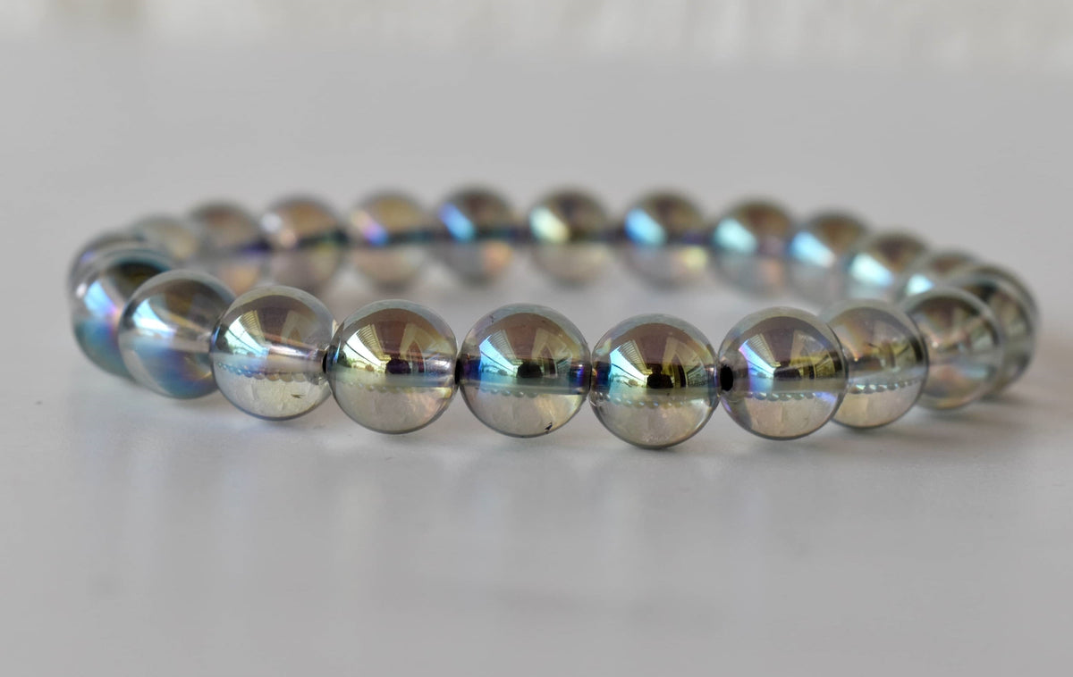 Aura Quartz Labradorite Bracelet (Synchronicity and Intuition) DestGlow