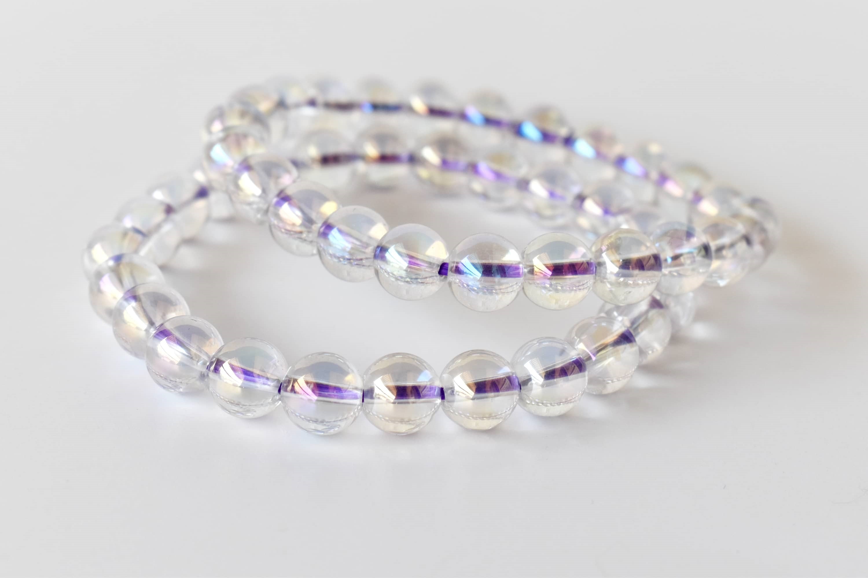Aura Quartz Rainbow Moonstone Bracelet (Compassion and Patience) DestGlow