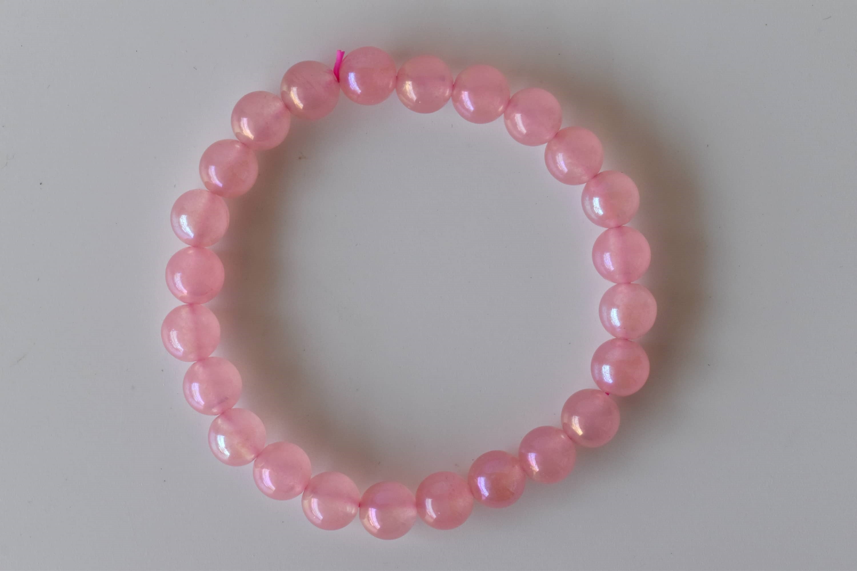 Aura Quartz Rose Quartz Bracelet(Relaxation and Love) DestGlow