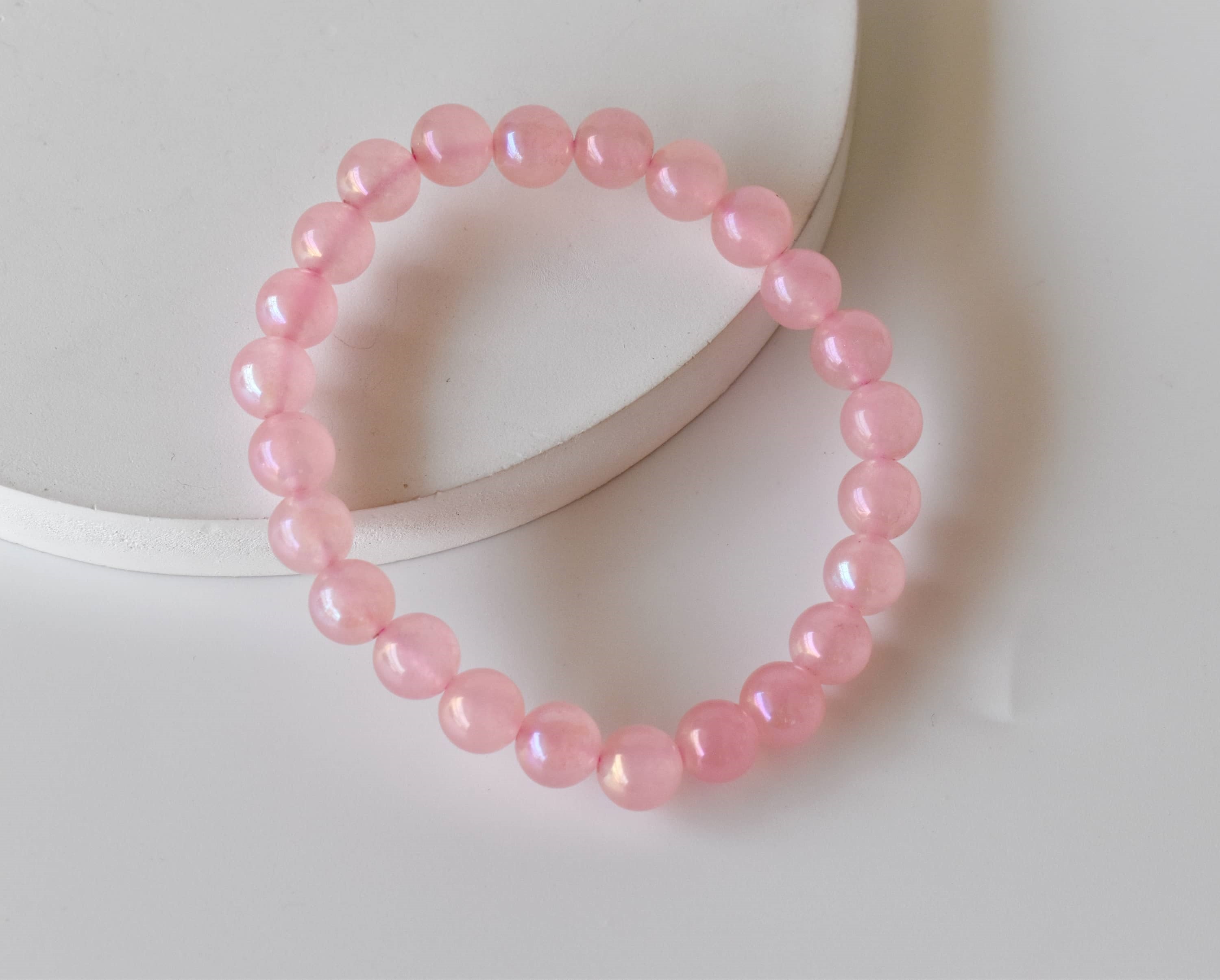 Aura Quartz Rose Quartz Bracelet(Relaxation and Love) DestGlow