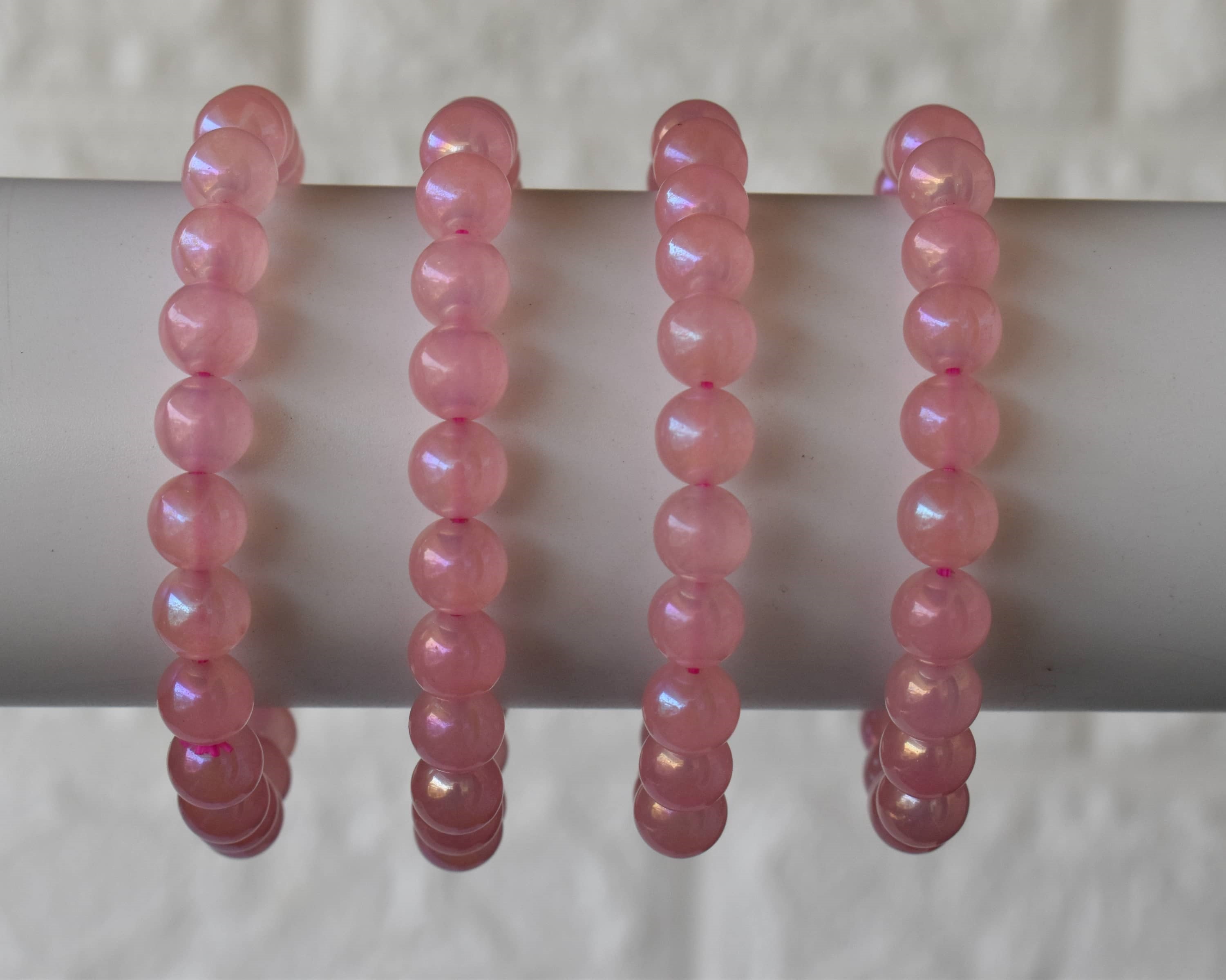 Aura Quartz Rose Quartz Bracelet(Relaxation and Love) DestGlow