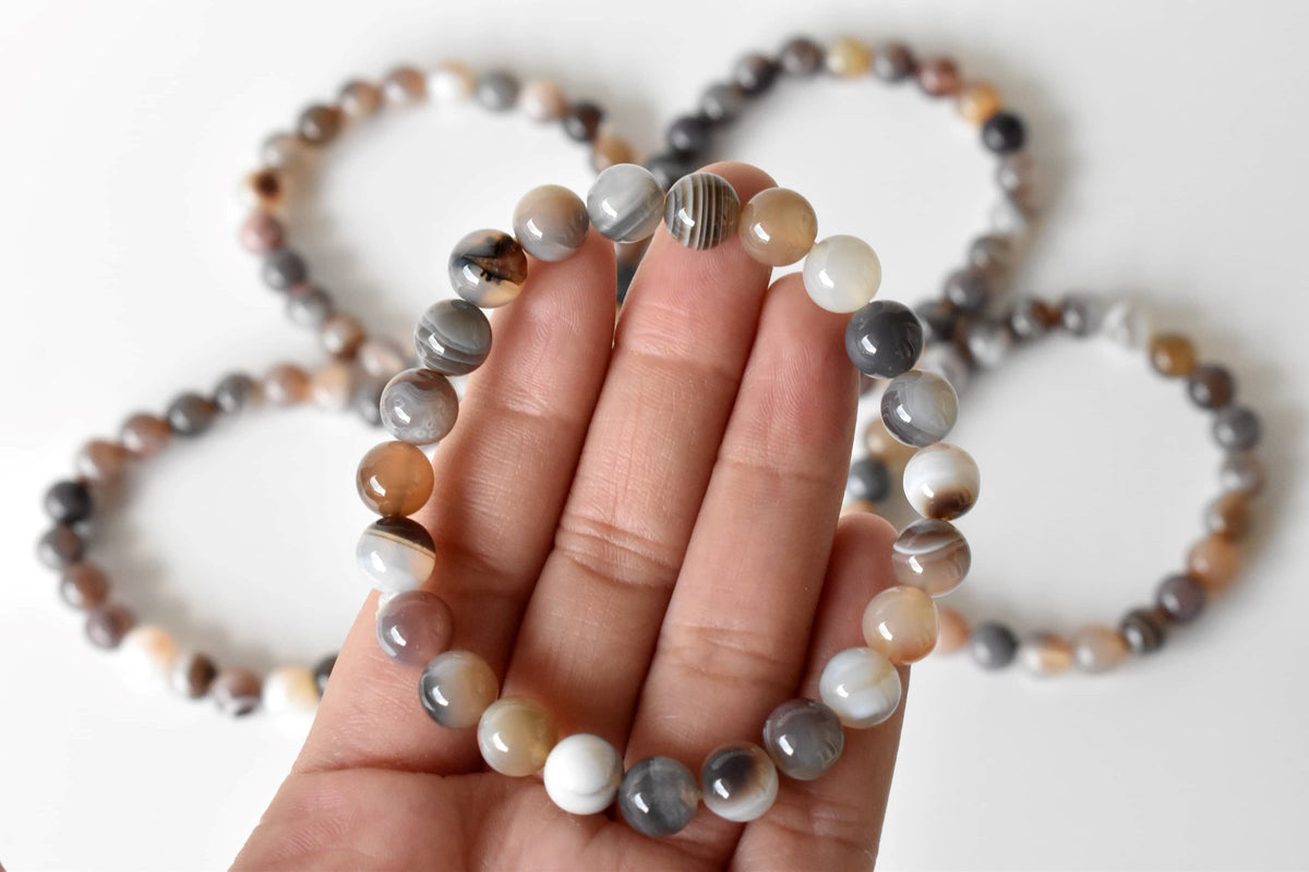 Botswana Agate Bracelet (Alignment With The Higher Self and Inspiration) DestGlow