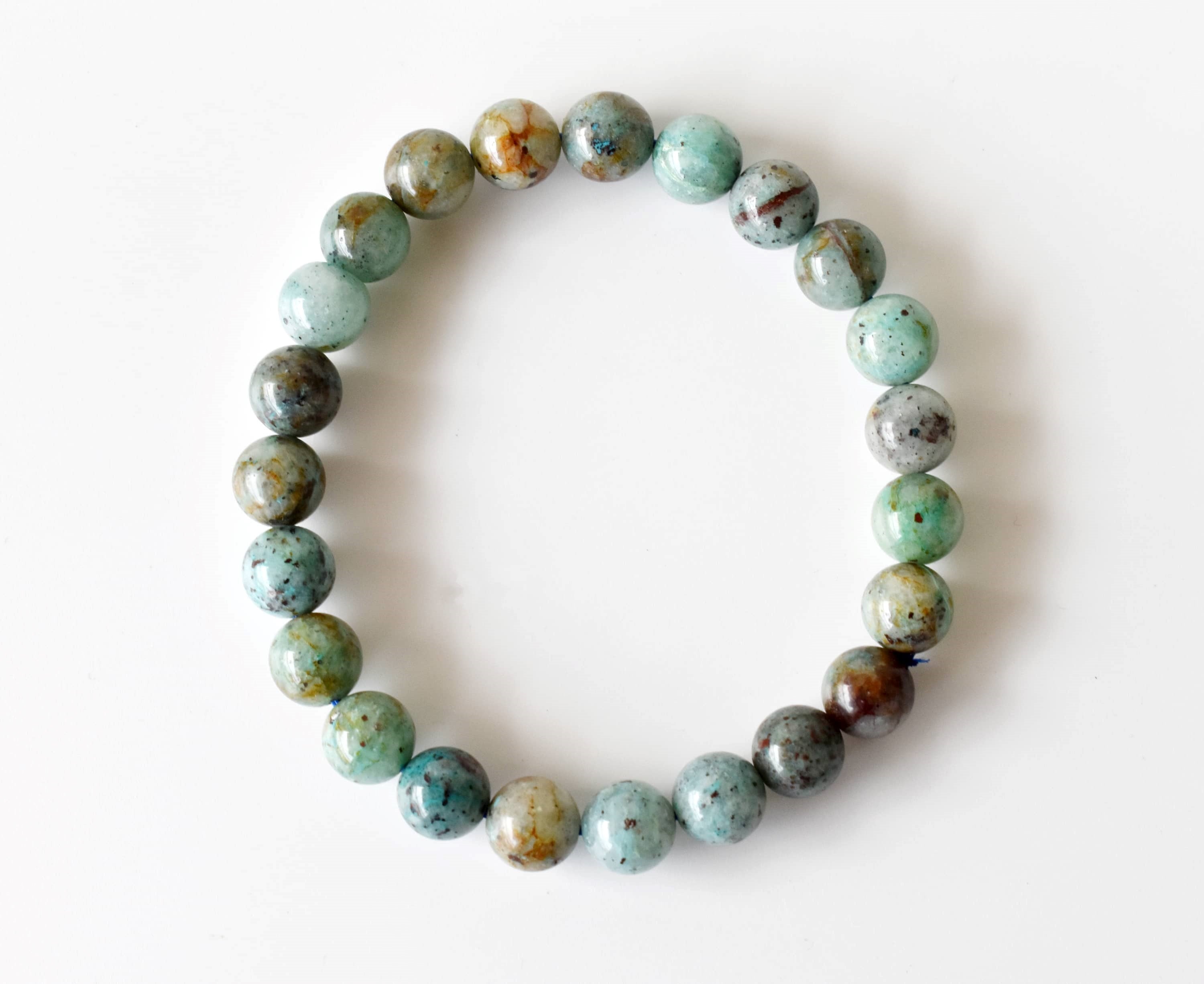 Chrysocolla Stone Beads Bracelet (Clarity and Harmony) DestGlow
