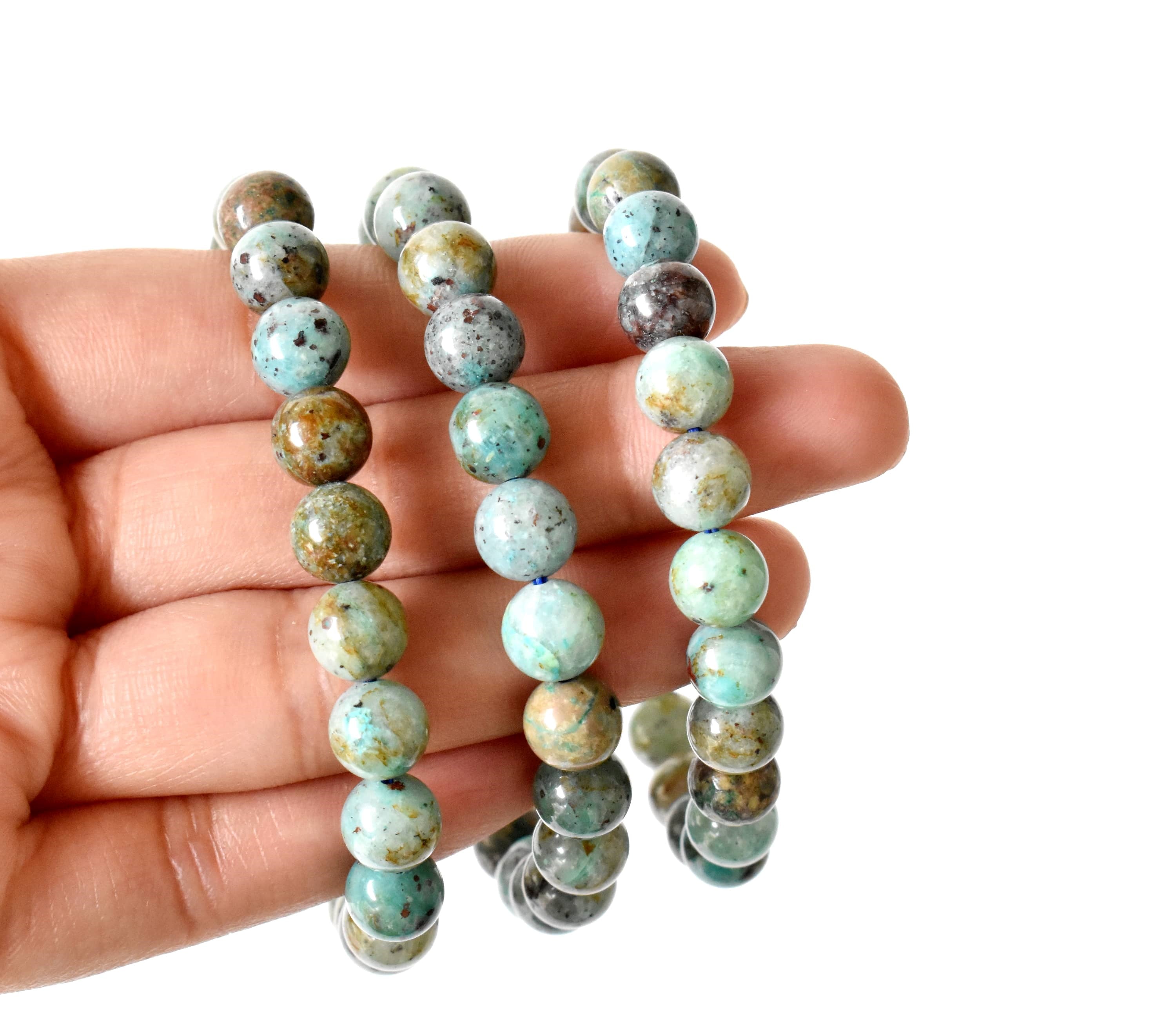 Chrysocolla Stone Beads Bracelet (Clarity and Harmony) DestGlow