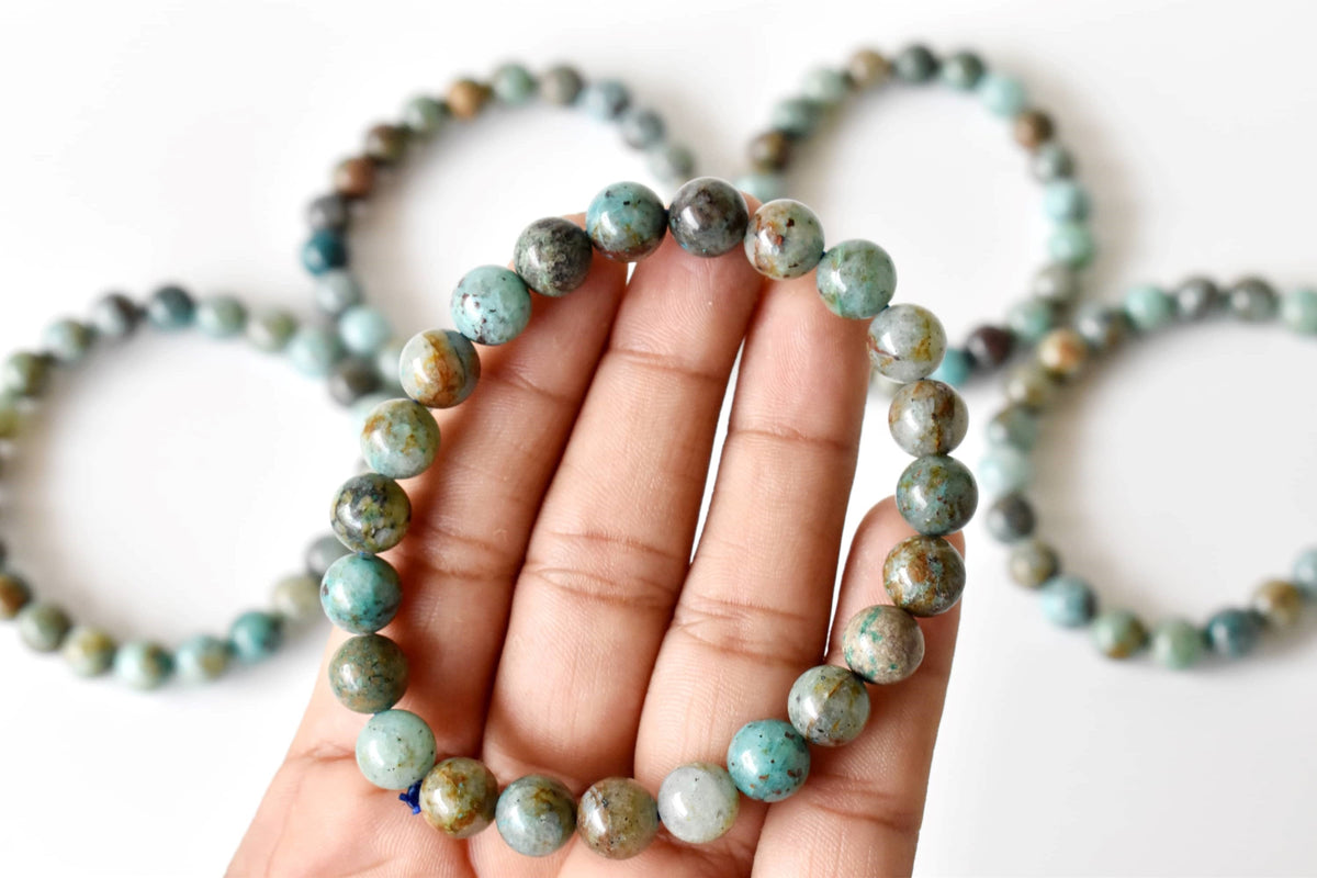 Chrysocolla Stone Beads Bracelet (Clarity and Harmony) DestGlow
